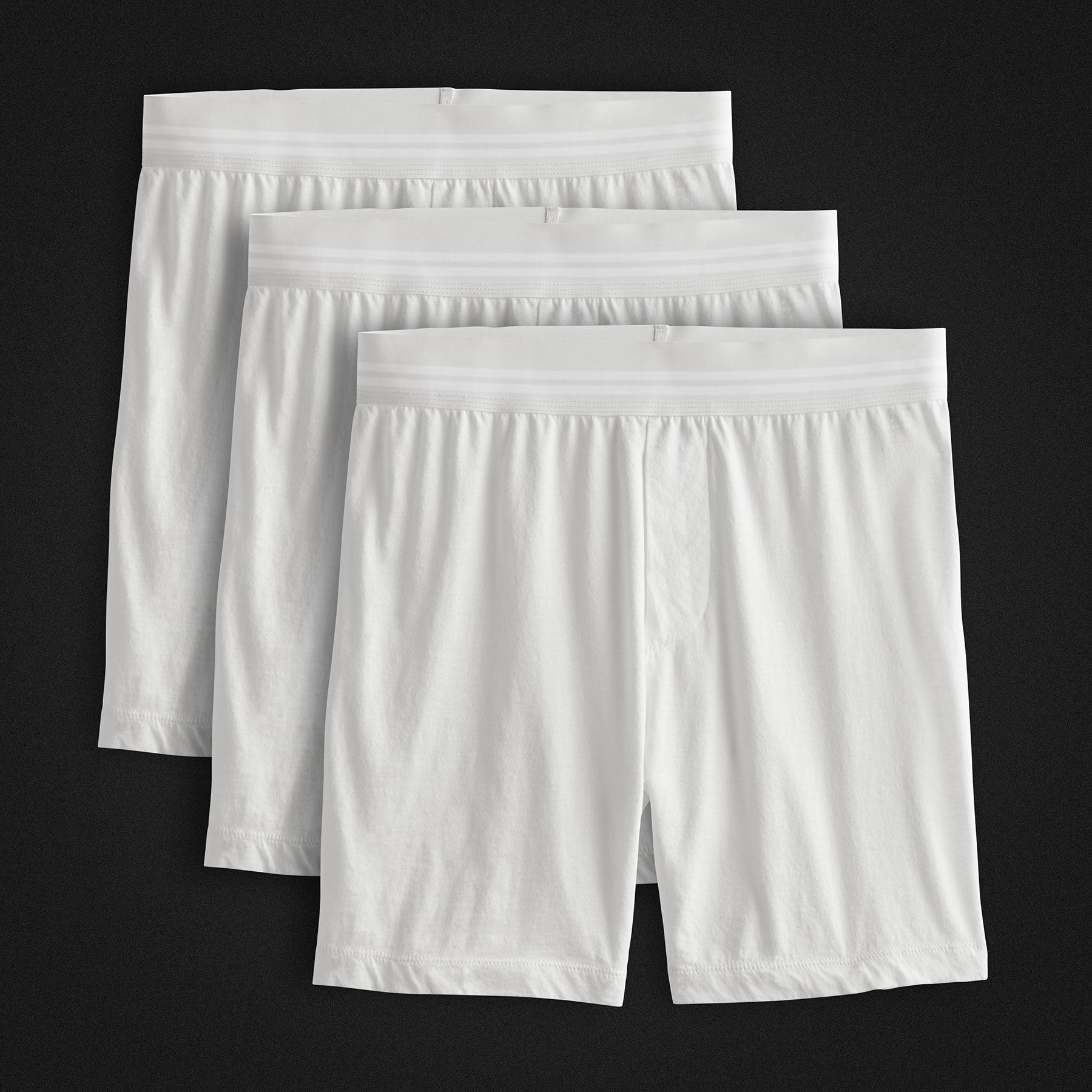 Comfortable Relaxed Fit Boxer Shorts 3-Pack - Soft Cotton Underwear for Men - Perfect for Sleep, Lounge & Everyday Wear - White