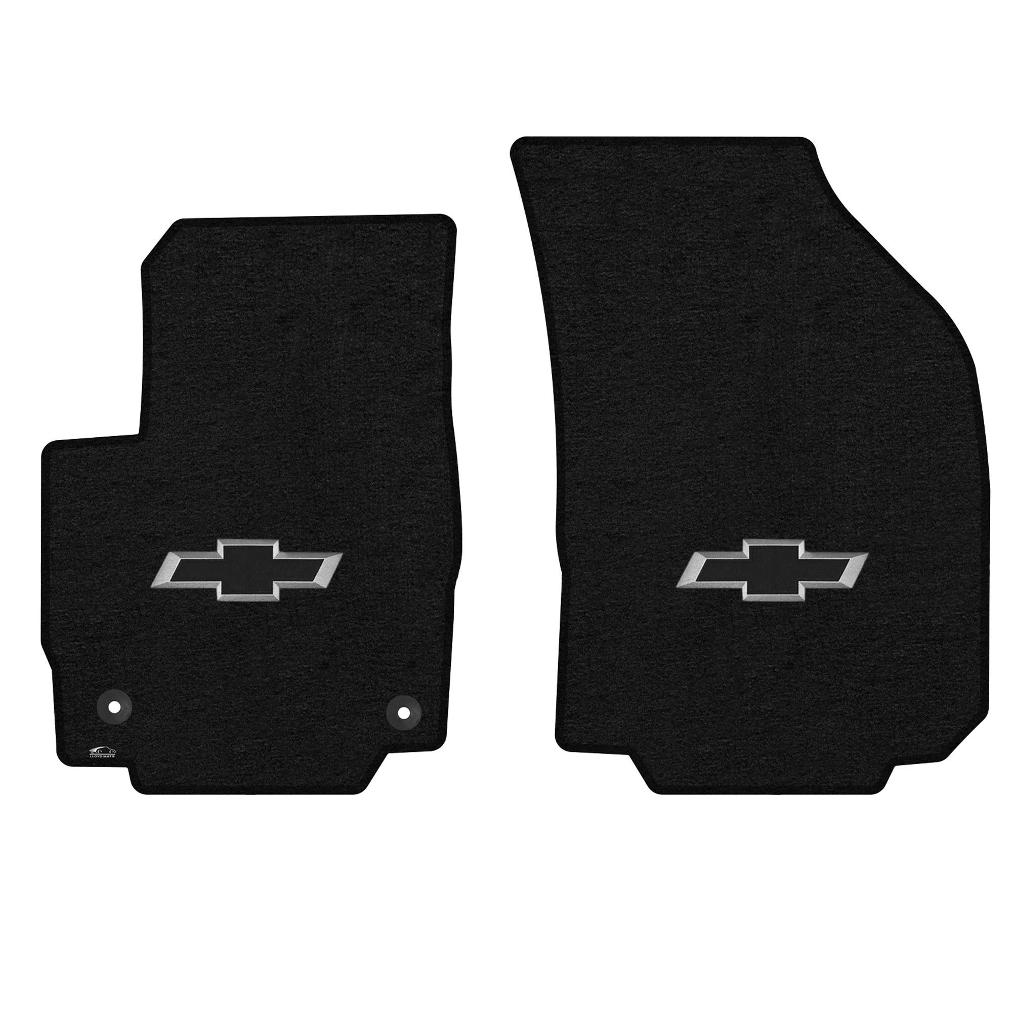 Premium Custom-Fit Carpeted Floor Mats for Chevy Equinox 2018-2024 - Luxury Car Floor Liners with Bowtie Logo (2-Piece Front Set, Charcoal) - Perfect for All-Weather Protection & Enhanced Interior Style