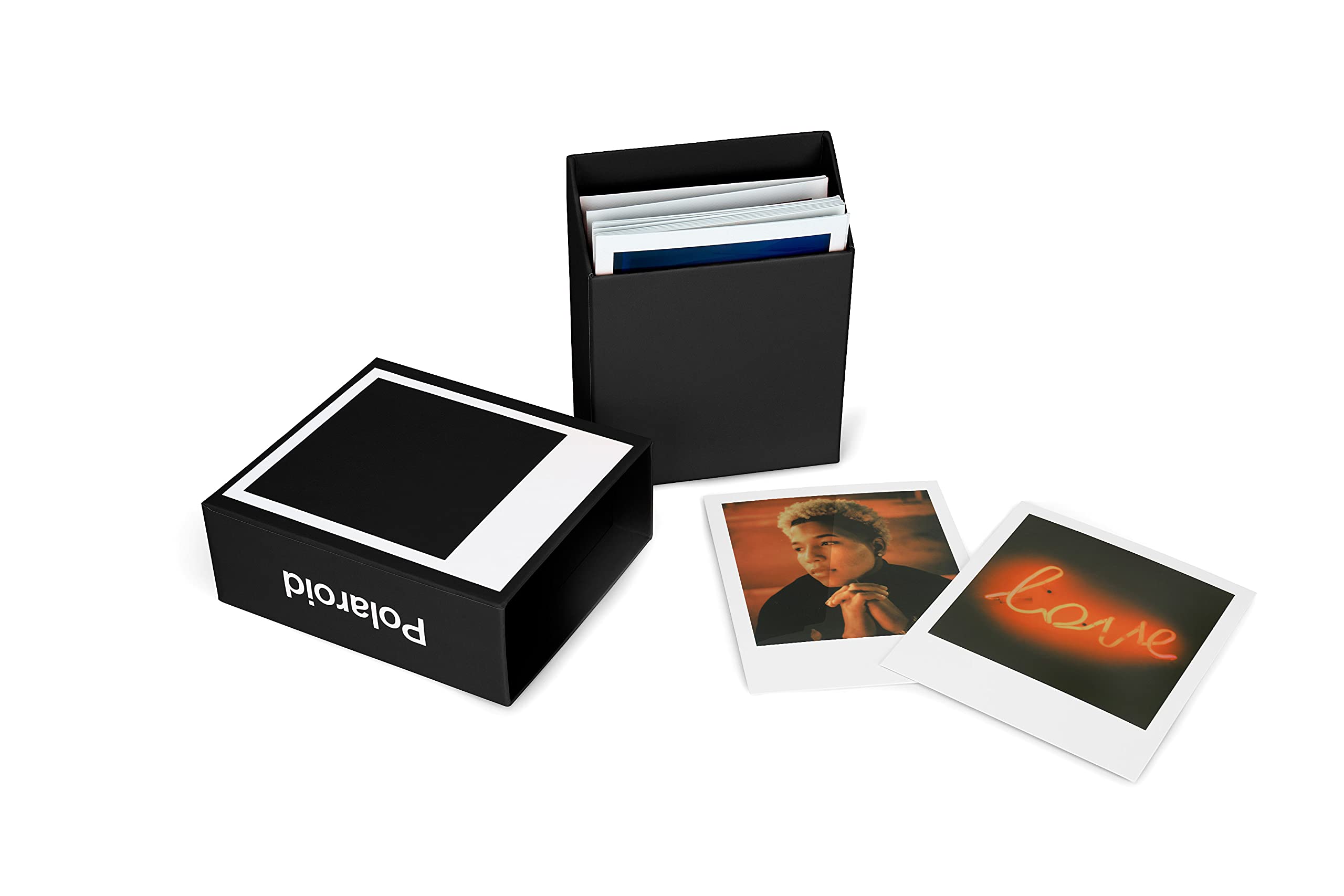 Polaroid Photo Storage Box - Black (6116) | Organize & Protect Instant Photos | Perfect for Home, Office & Travel