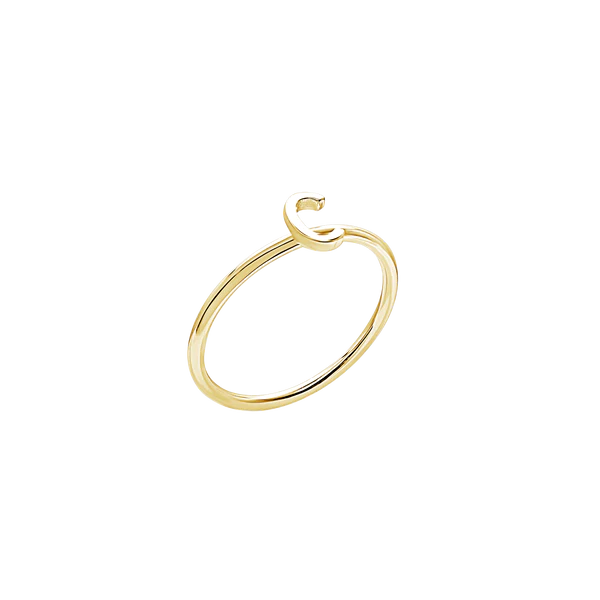 Amare Wear Initial Stackable Rings for Women - 24K Gold Plated Personalized Name Rings - Perfect for Gifts, Anniversaries, and Everyday Layered Jewelry Style