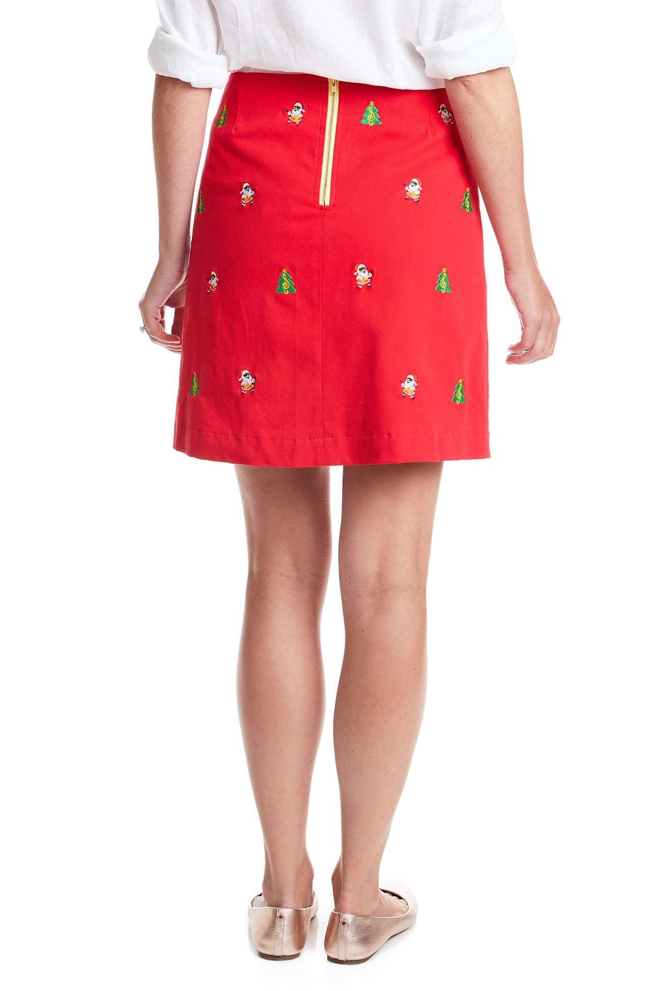 Stylish Ali Skirt in Bright Red - Perfect for Christmas Parties & Holiday Festivities | Festive Women's Fashion for Dancing to Rockin' Around the Christmas Tree