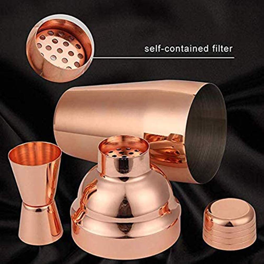 750ml Professional Cocktail Shaker Set - 11-Piece Stainless Steel Bartender Kit with Strainer & Measuring Tools (Gold) - Perfect for Home Bars, Cocktail Parties & Mixology Enthusiasts