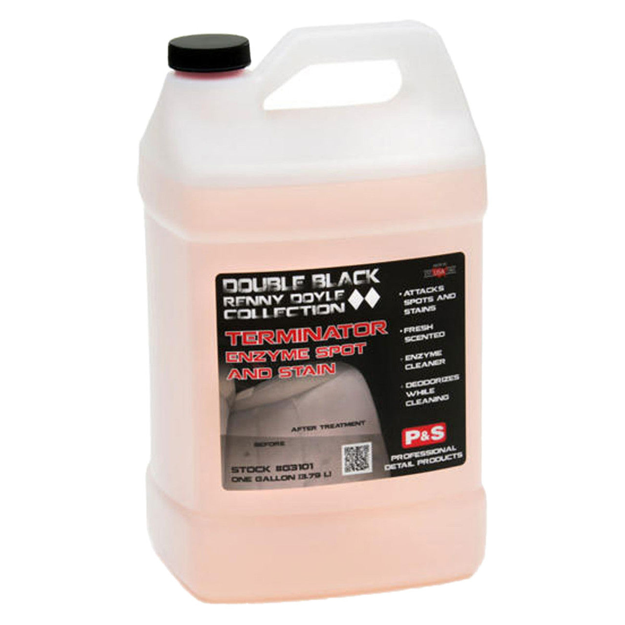 P&S Double Black Collection Terminator Enzyme Spot & Stain Remover - Powerful Carpet & Upholstery Cleaner for Tough Stains | Perfect for Home, Auto & Pet Stain Removal