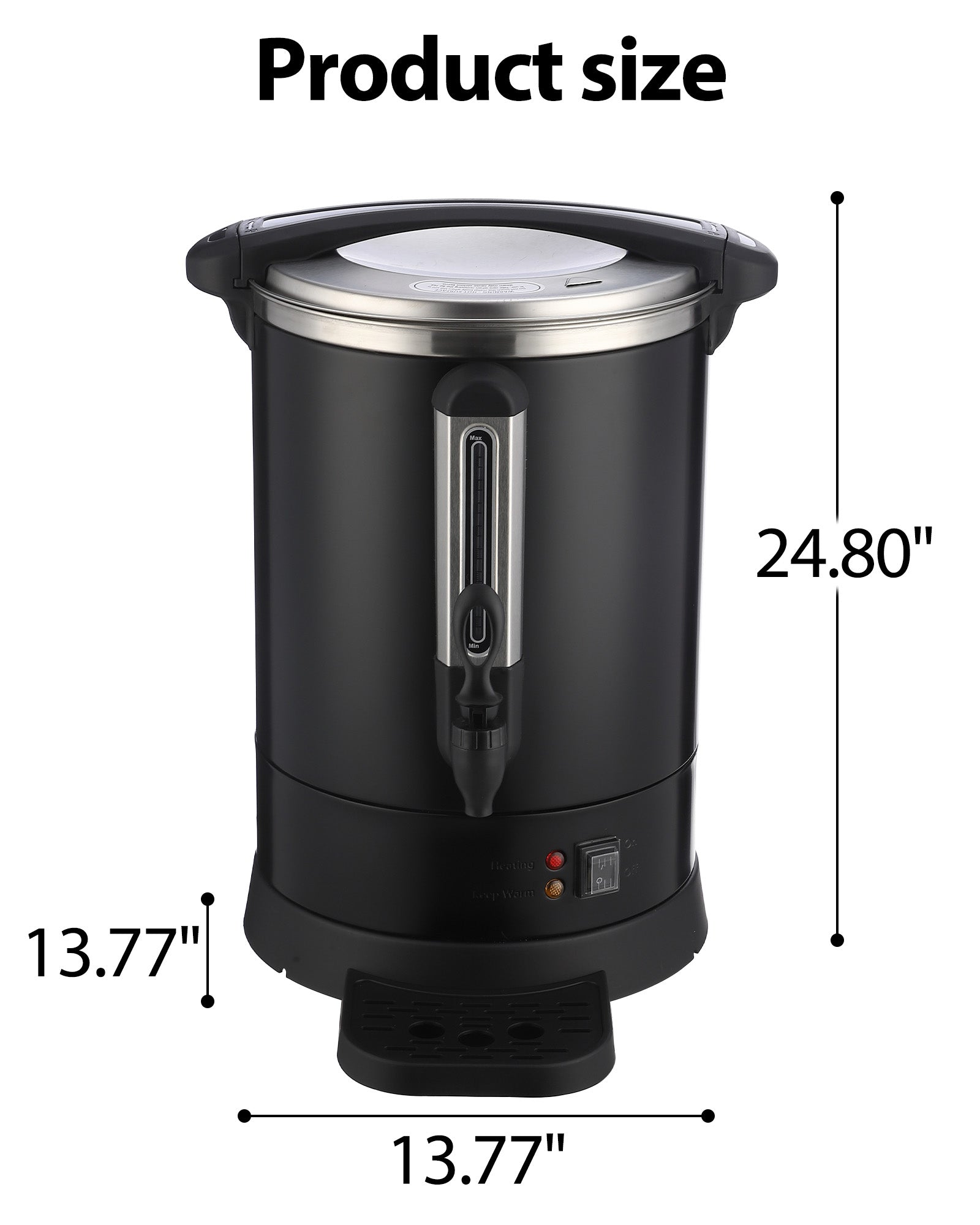 GARVEE 18L (120 Cup) Commercial Coffee Maker with Percolator - Stainless Steel Hot Water Dispenser & Beverage Thermos - Ideal for Offices, Restaurants, and Large Events