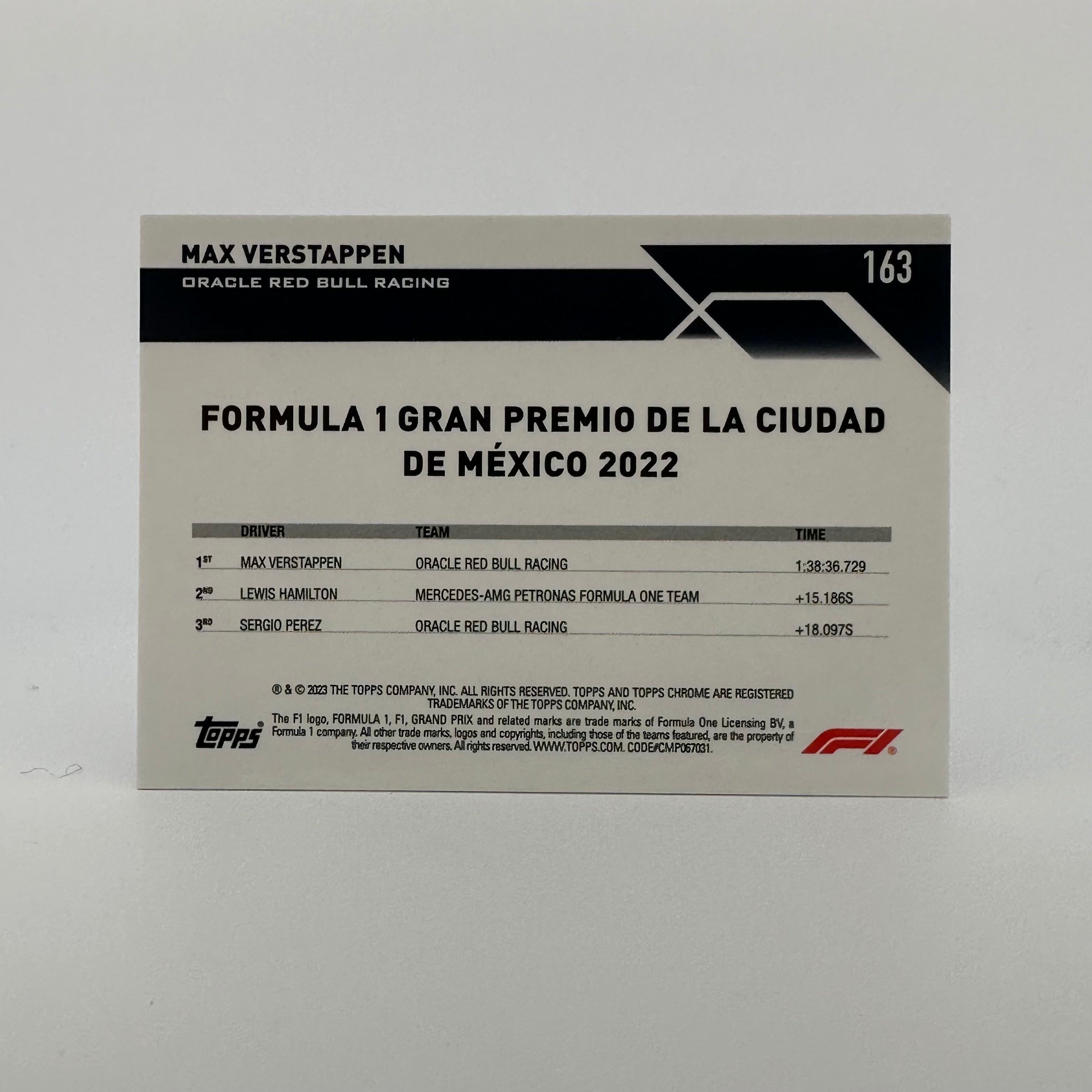 2023 Topps Chrome Sapphire Max Verstappen #163 Purple 9/10 - Rare F1 Racing Card for Collectors & Fans - Perfect for Trading, Display & Investment