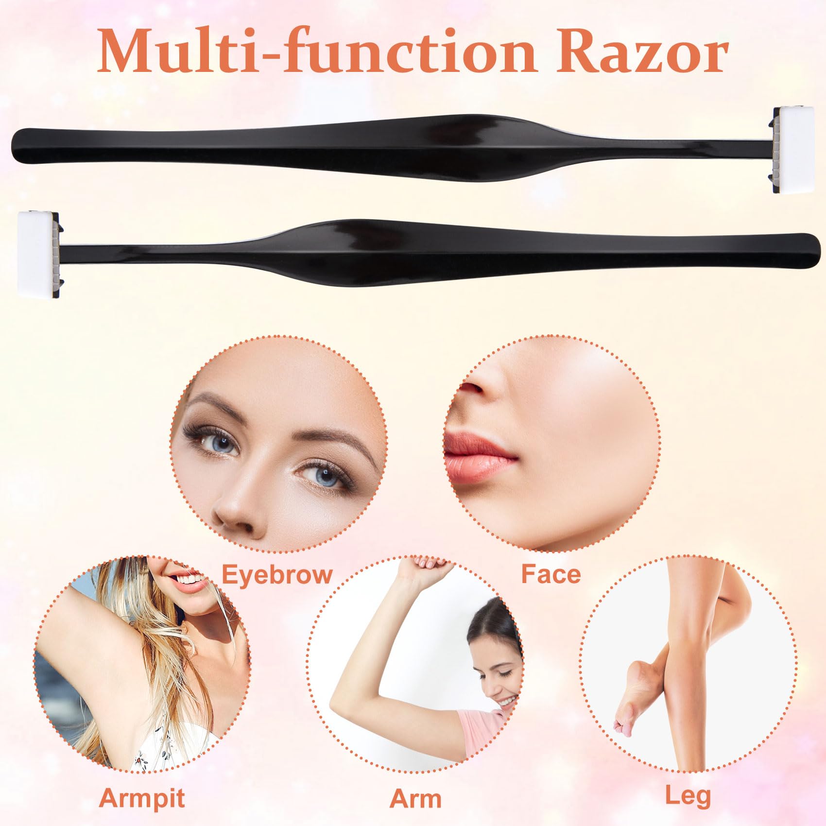 24 Pack Stainless Steel Eyebrow Trimmer Razors - Precision Facial Hair Removal Tool for Women & Men | Eyebrow Shaper, Makeup Essential for Smooth Skin Care & Grooming at Home or Salon