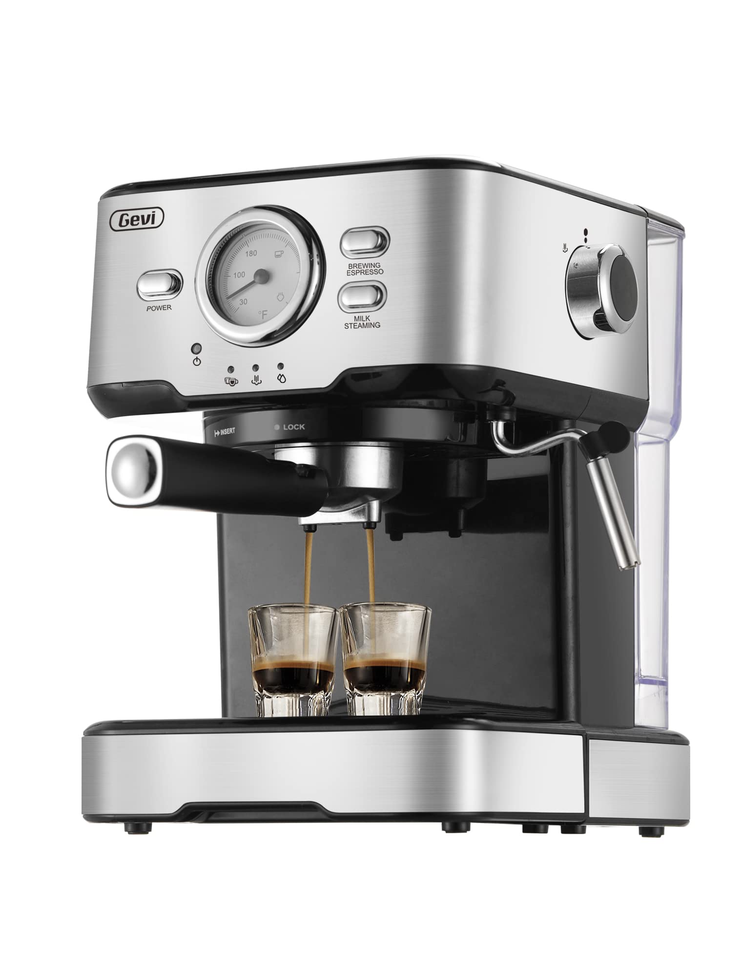 Gevi 15 Bar Espresso Machine with Milk Frother - Professional Cappuccino & Latte Maker for Home Baristas - 1.5L Water Tank, 1100W Black Coffee Machine - Perfect for Morning Brews, Entertaining Guests & Coffee Shops