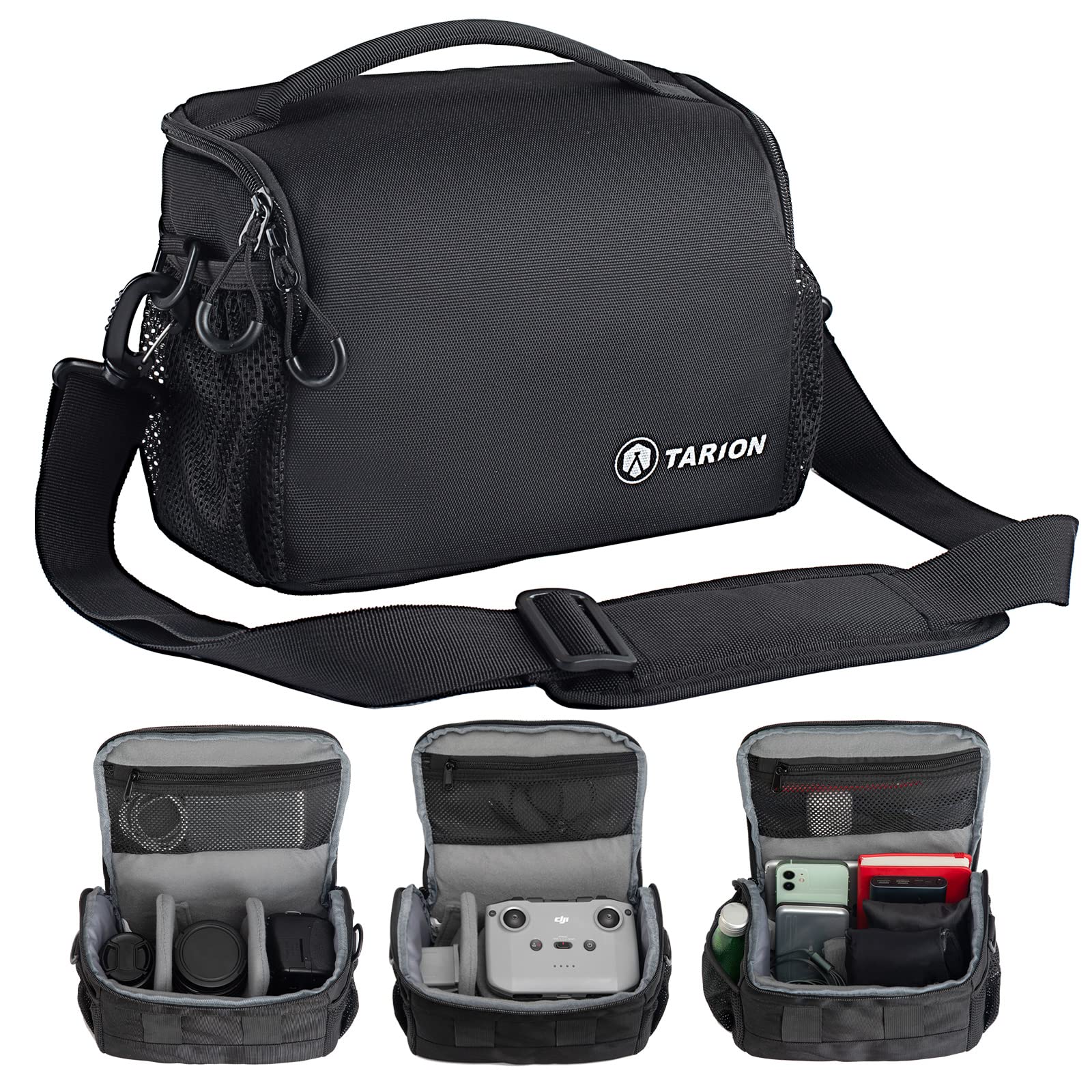 TARION DSLR Camera Bag - Waterproof Messenger Shoulder Bag for SLR Mirrorless Compact Cameras | Perfect for Street Photography & Travel | Crossbody Sling Gadget Case (TSB-S)