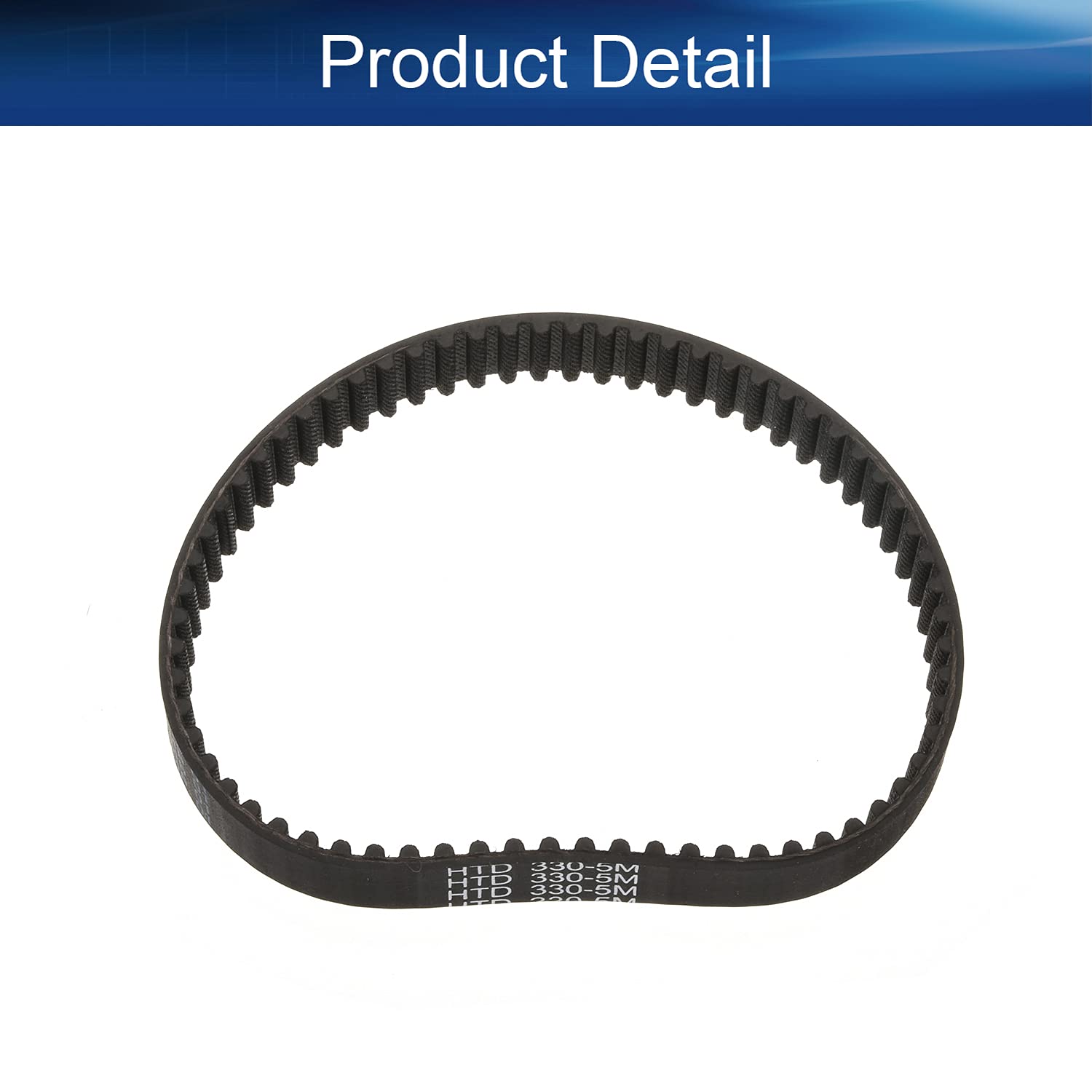 Heyiarbeit 5M330 Rubber Timing Belt - 5mm Pitch, 15mm Width, Arc Toothed Synchronous Belt for 3D Printers, CNC Machines & Industrial Equipment - High Precision Closed Loop Black Timing Belt for Smooth Power Transmission