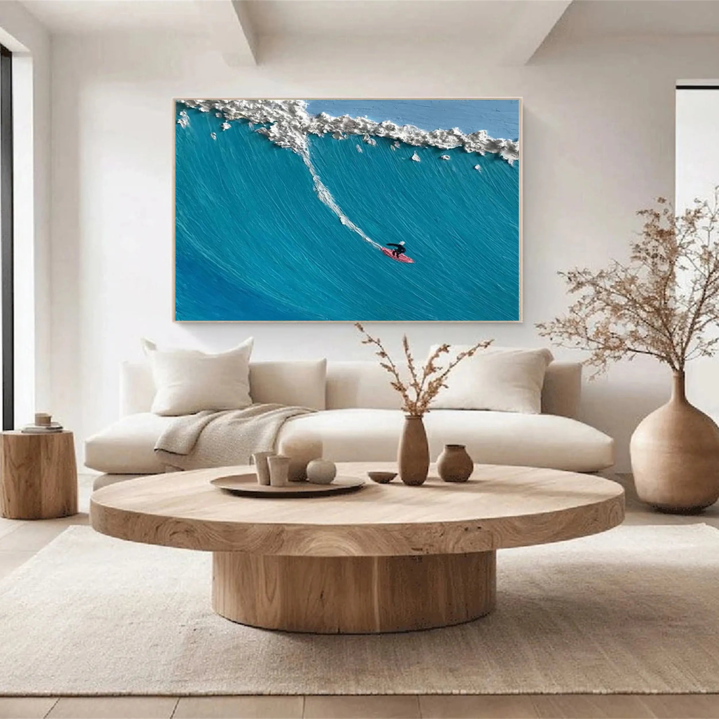 Ocean And Sky Painting #OS 134 - Handmade Canvas Wall Art for Home & Office Decor - Perfect for Living Room, Bedroom or Beach House