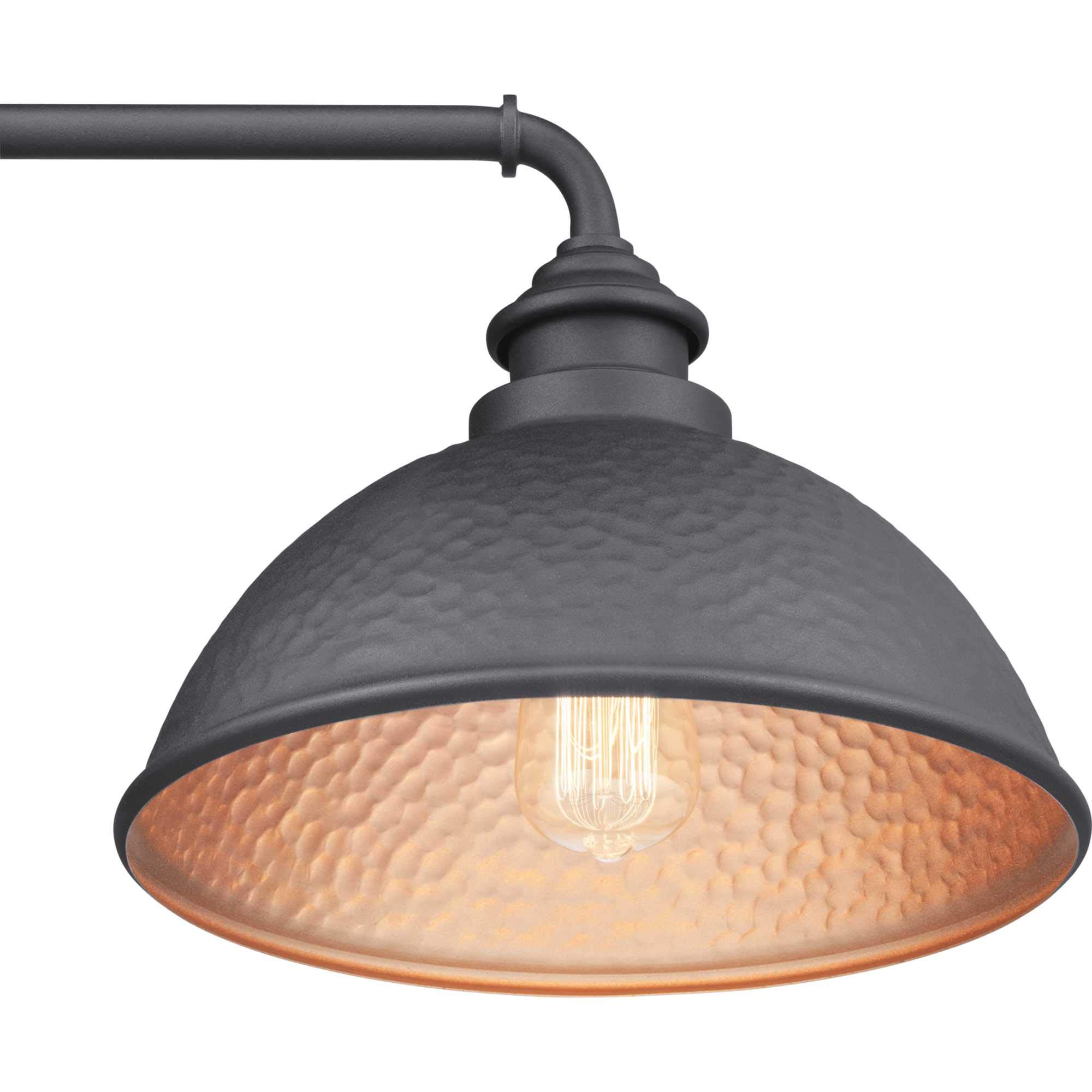 Progress Lighting Englewood Collection 1-Light Farmhouse Outdoor Wall Lantern - Textured Black Finish, 10.38x12x12 Inches - Perfect for Porch, Patio & Garden Lighting