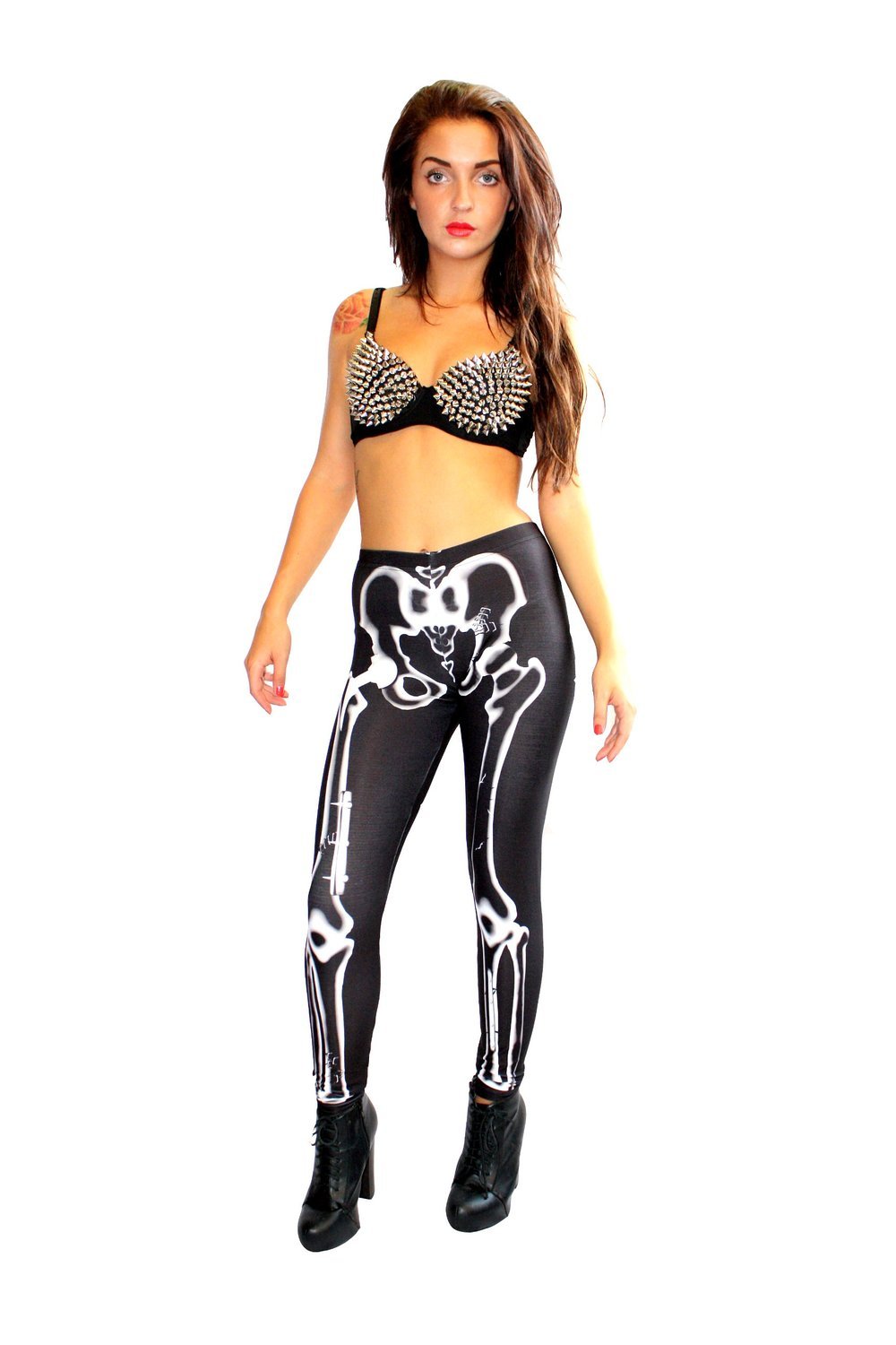X-Ray Skeleton Leggings - Printed Bone Design Tights for Halloween, Cosplay & Dance | Unique Gothic Fashion for Women & Men