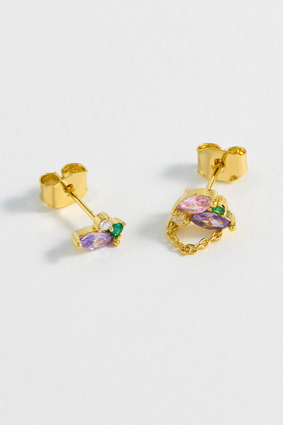 Rainbow CZ Stud Earrings for Women - Sparkling Cubic Zirconia Fashion Jewelry - Perfect for Parties, Weddings & Everyday Wear