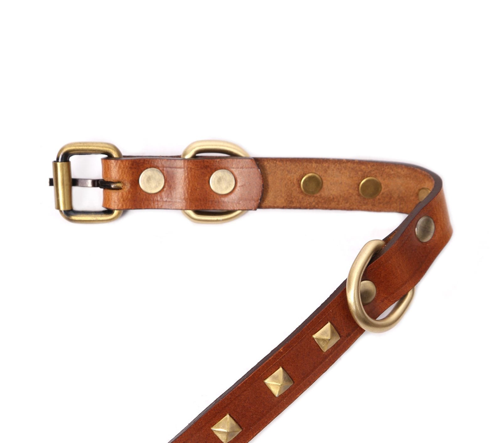 Small Dog Collar with Square Studs - Stylish & Durable Pet Accessory for Walks, Training, and Everyday Use