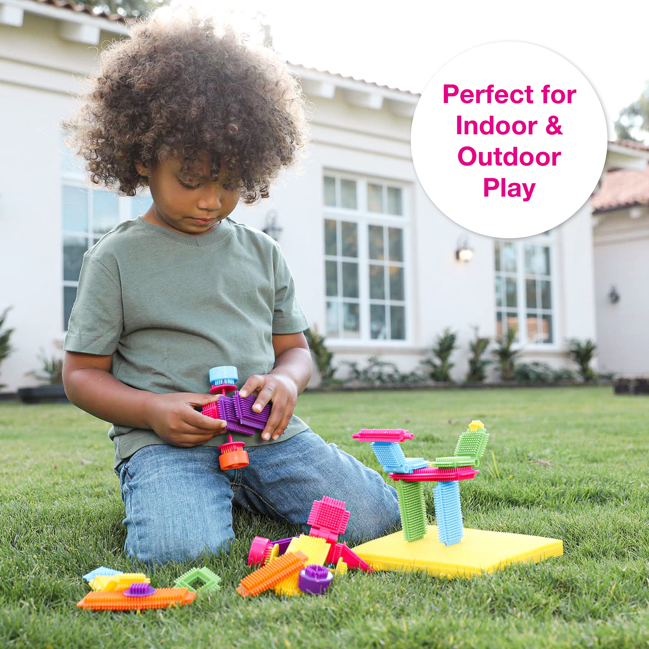 Edushape MagicBrix 72-Piece Building Blocks Set - STEM Educational Toys for Kids Ages 3+, Creative Construction Playset for Indoor & Outdoor Activities