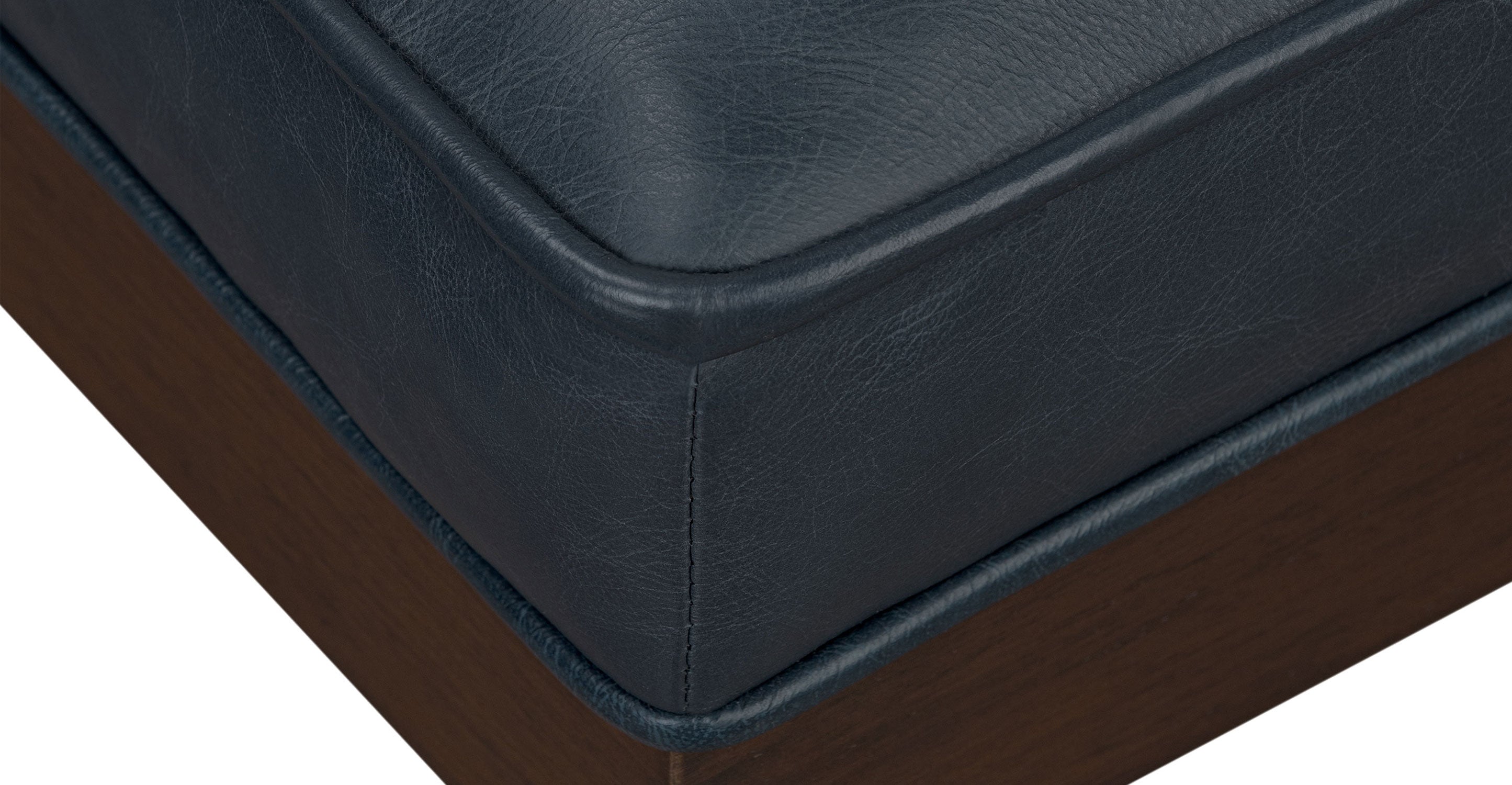 Luca Leather Bench - Modern Upholstered Storage Ottoman with Tufted Design for Living Room, Bedroom, or Entryway - Durable Faux Leather Seat with Sturdy Wooden Legs - Perfect for Extra Seating, Footrest, or Stylish Home Decor