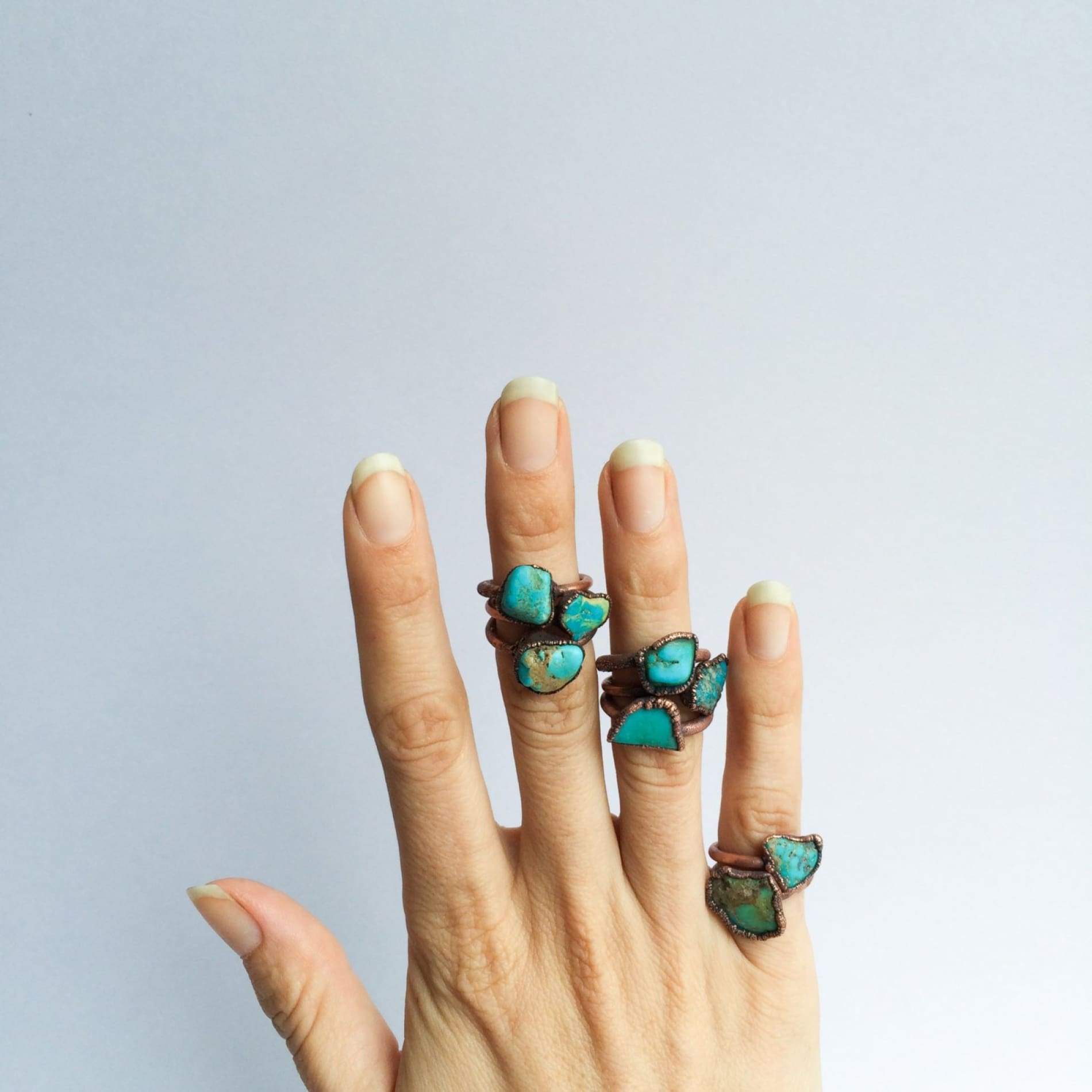 Natural Turquoise Nugget Ring for Women - Handmade Sterling Silver Boho Jewelry - Perfect for Casual Wear, Gift Giving & Special Occasions