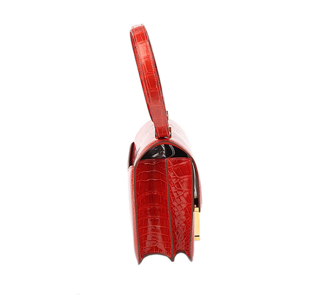 Luxury Hermès Constance 24 Handbag in Sanguine Alligator Leather - Elegant Designer Shoulder Bag for Women | Perfect for Parties, Weddings & Special Occasions