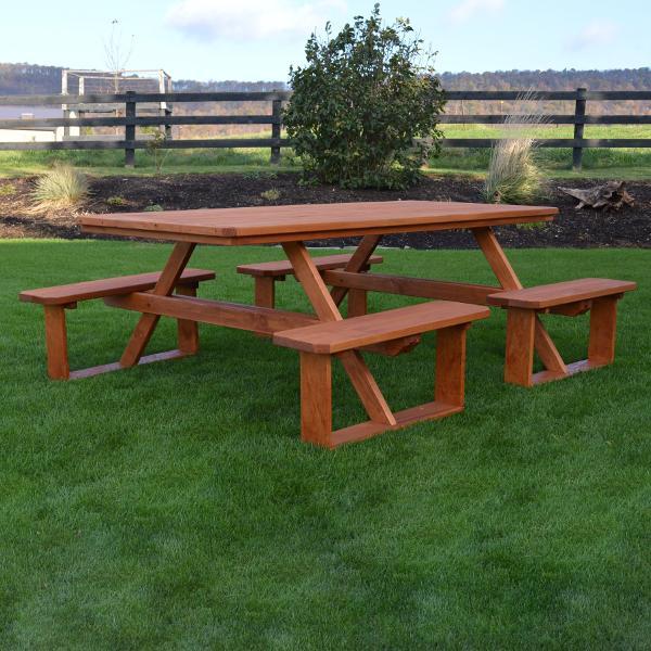 8ft Pressure Treated Pine Walk-In Table - Outdoor Picnic, Party & Event Dining Solution
