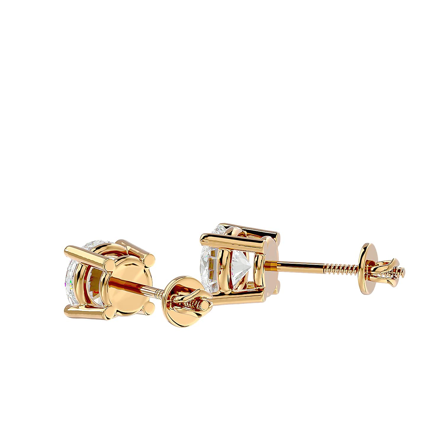 IGI Certified Lab Grown Diamond Stud Earrings | 1/5ct to 1.5ct Solitaire Diamond Earrings | 14K Rose Gold/White Gold/Yellow Gold Earrings for Women & Men | Butterfly Screw Backs (D-E-F Color, VS2-SI1 Clarity) | Perfect for Weddings, Anniversaries & Everyday Luxury Jewelry