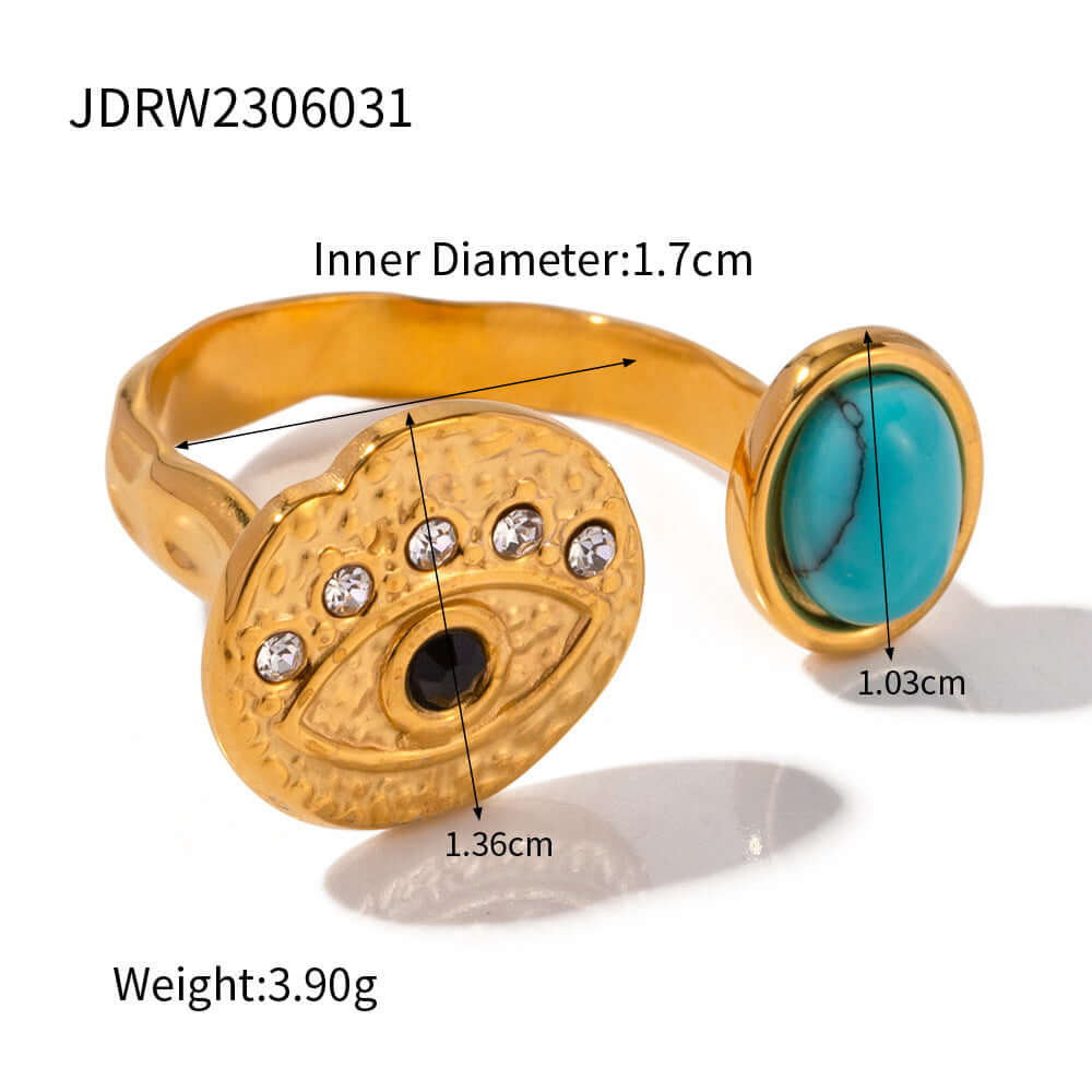 Chunky French Gold Open Cuff Waterproof Split Ring Bracelet | JDR021 | Elegant Jewelry for Women, Perfect for Parties, Weddings & Daily Wear