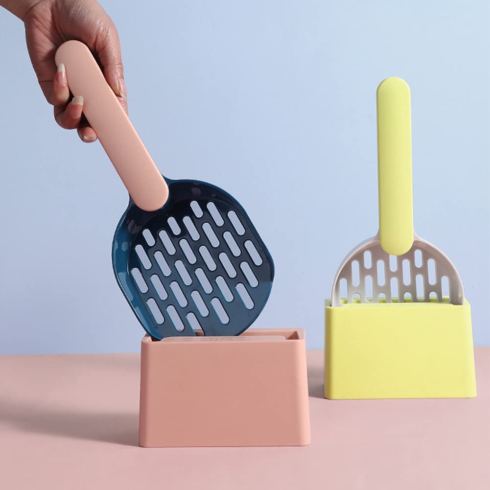 Premium ABS Plastic Cat Litter Scoop - Durable Pet Waste Cleaning Tool with Ergonomic Handle for Easy Litter Box Cleaning (Pink, 1-Pack) - Ideal for Multi-Cat Households & Odor Control