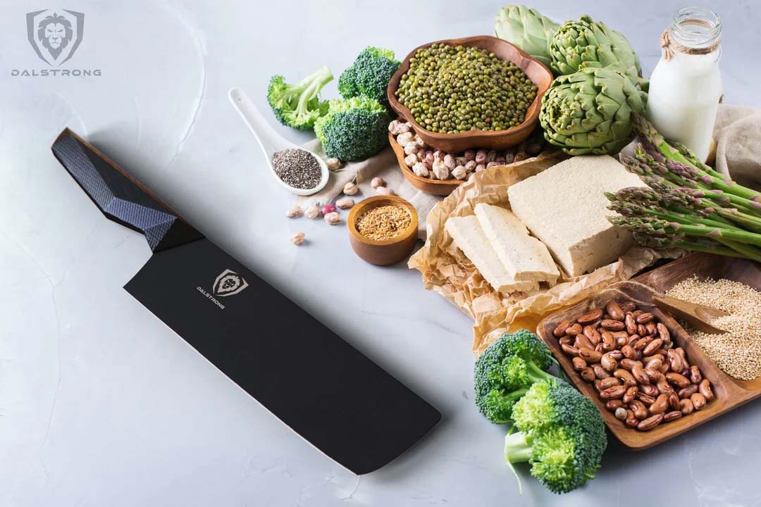 Premium Nakiri Vegetable Knife 7 Inch - Shadow Black Series Japanese Kitchen Knife - NSF Certified Professional Chef Knives - Dalstrong - Perfect for Chopping Vegetables, Slicing Herbs & Meal Prep