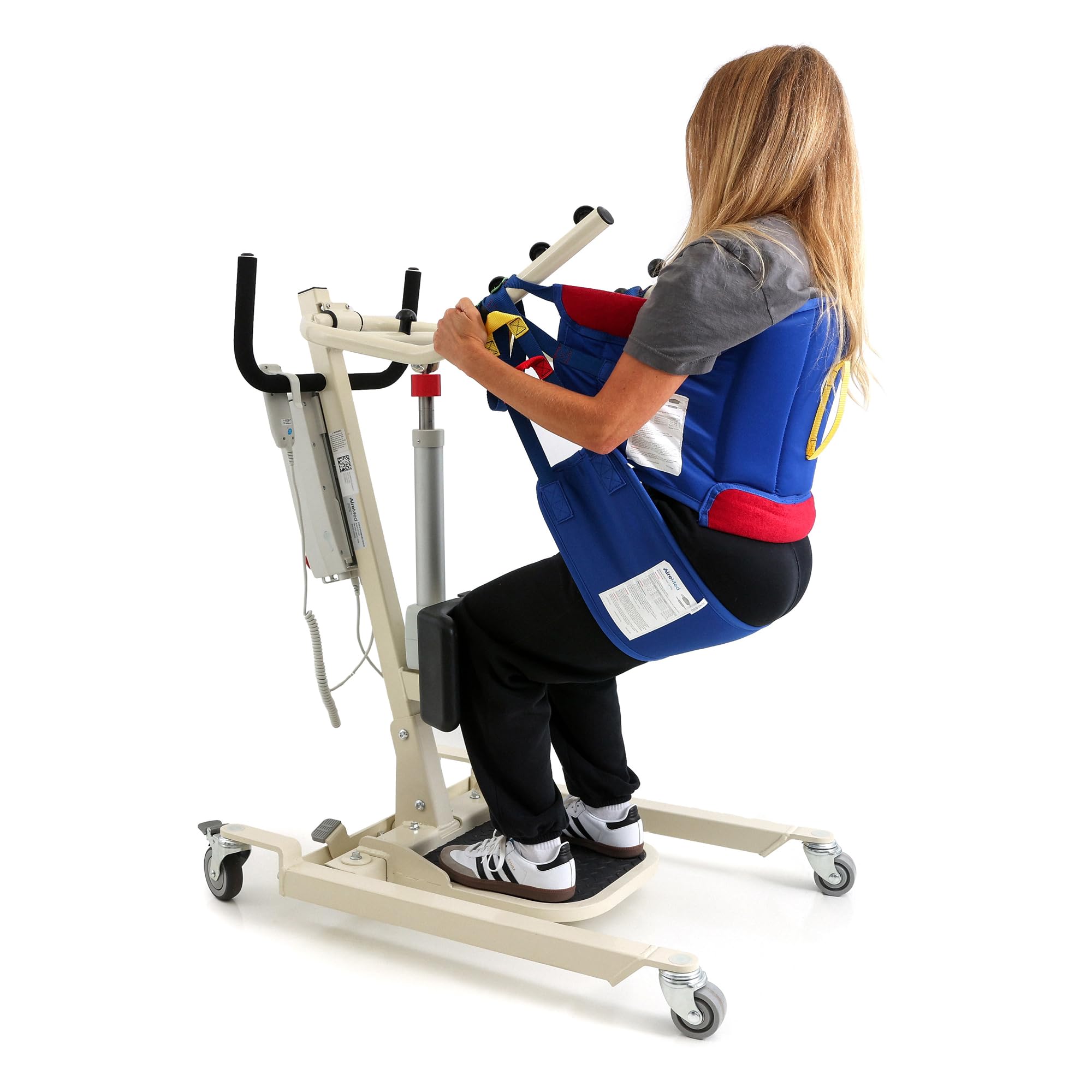 Electric Sit to Stand Lift - Safe Patient Transfer Aid for Home & Healthcare Facilities | Full Electric Stand Assist with Large Torso Sling & Buttock Strap | Ideal for Elderly Care, Mobility Assistance & Post-Surgery Recovery