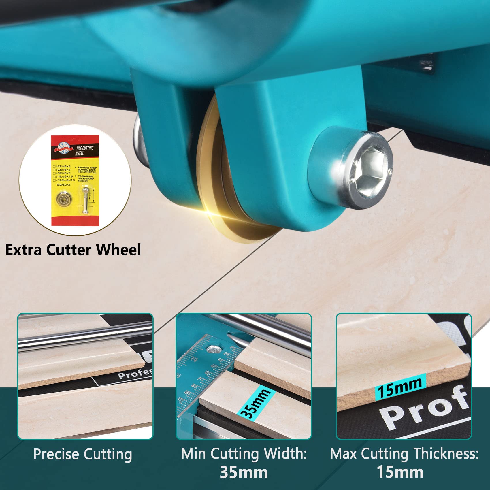 Professional 48 Inch Manual Tile Cutter - Double Rail Design with Tungsten Carbide Wheel & Laser Guide for Porcelain & Ceramic Tiles | Perfect for DIY Home Renovation, Bathroom Remodeling & Flooring Projects