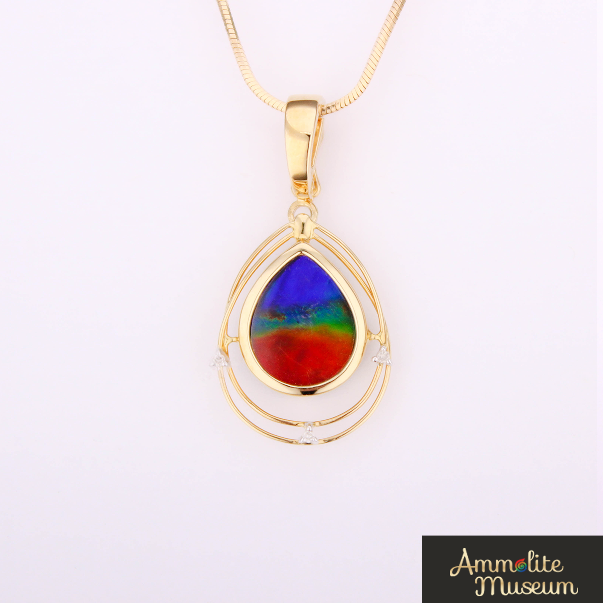 18K Gold Teardrop Solara Pendant with Diamond Accent - Elegant Women's Necklace for Valentine's Day, Anniversary & Special Occasions | Perfect Gift for Her