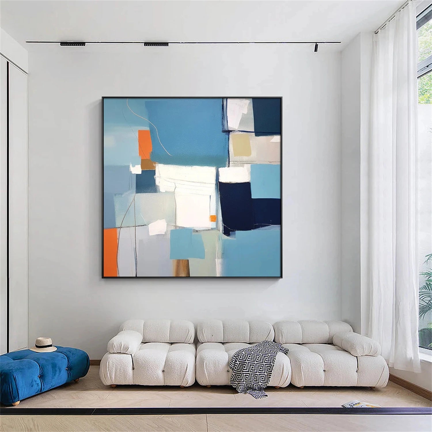 Abstract Painting #AB 292 - Modern Wall Art Decor for Living Room, Bedroom & Office - Handmade Canvas Artwork