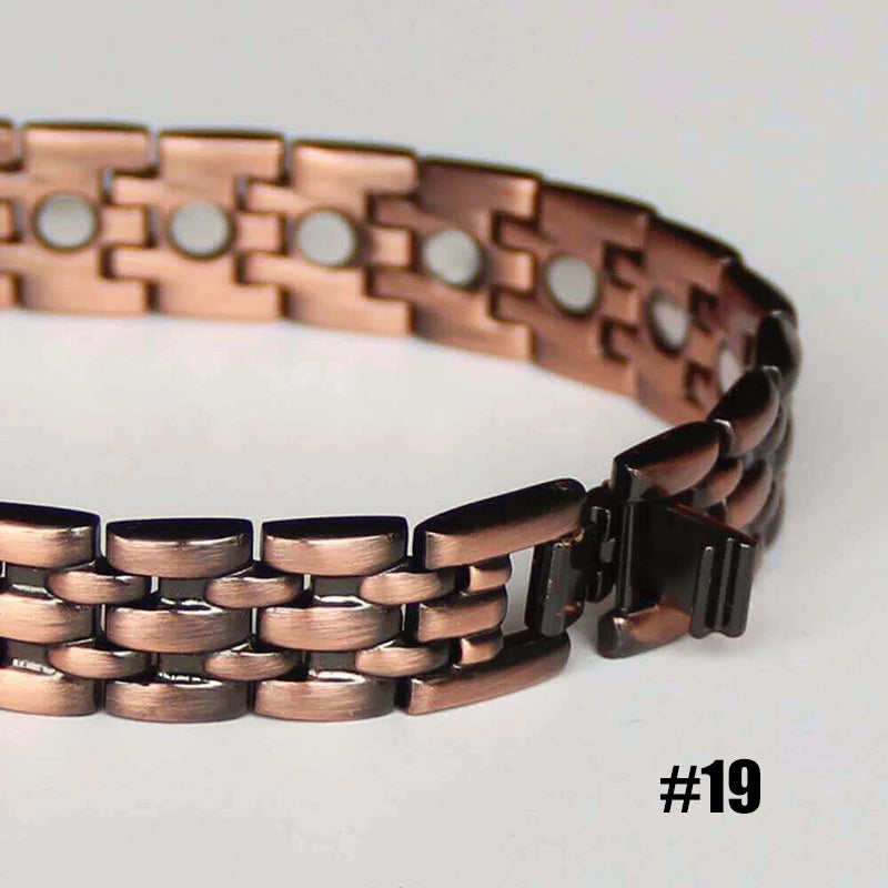 Men's Magnetic Health Bracelet - Pure Copper Energy Bracelet with Blood Pressure Magnets | Pain Relief & Improved Circulation | Perfect for Fitness, Work & Daily Wear