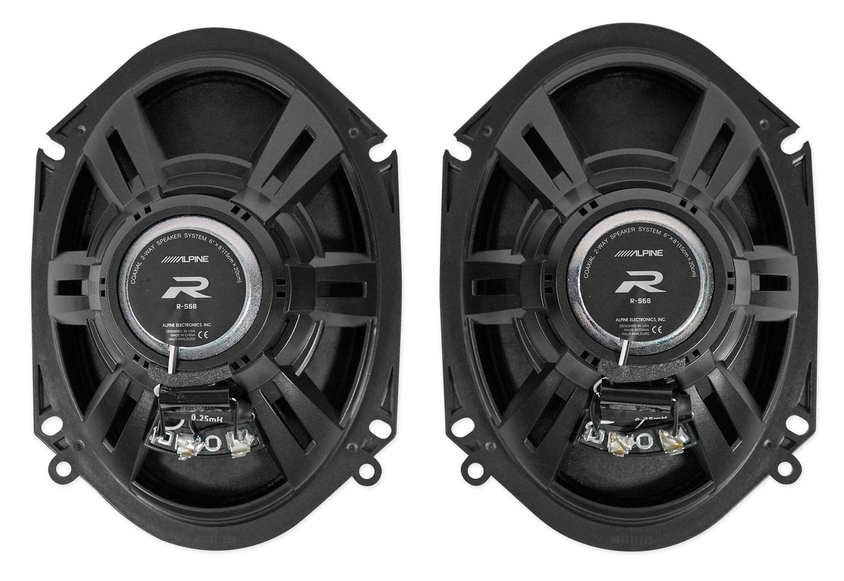 Alpine R-S68 300 Watt 6x8 Inch 2-Way Coaxial Car Speakers - Premium Sound for Cars, Trucks & SUVs - Perfect for Road Trips & Music Lovers