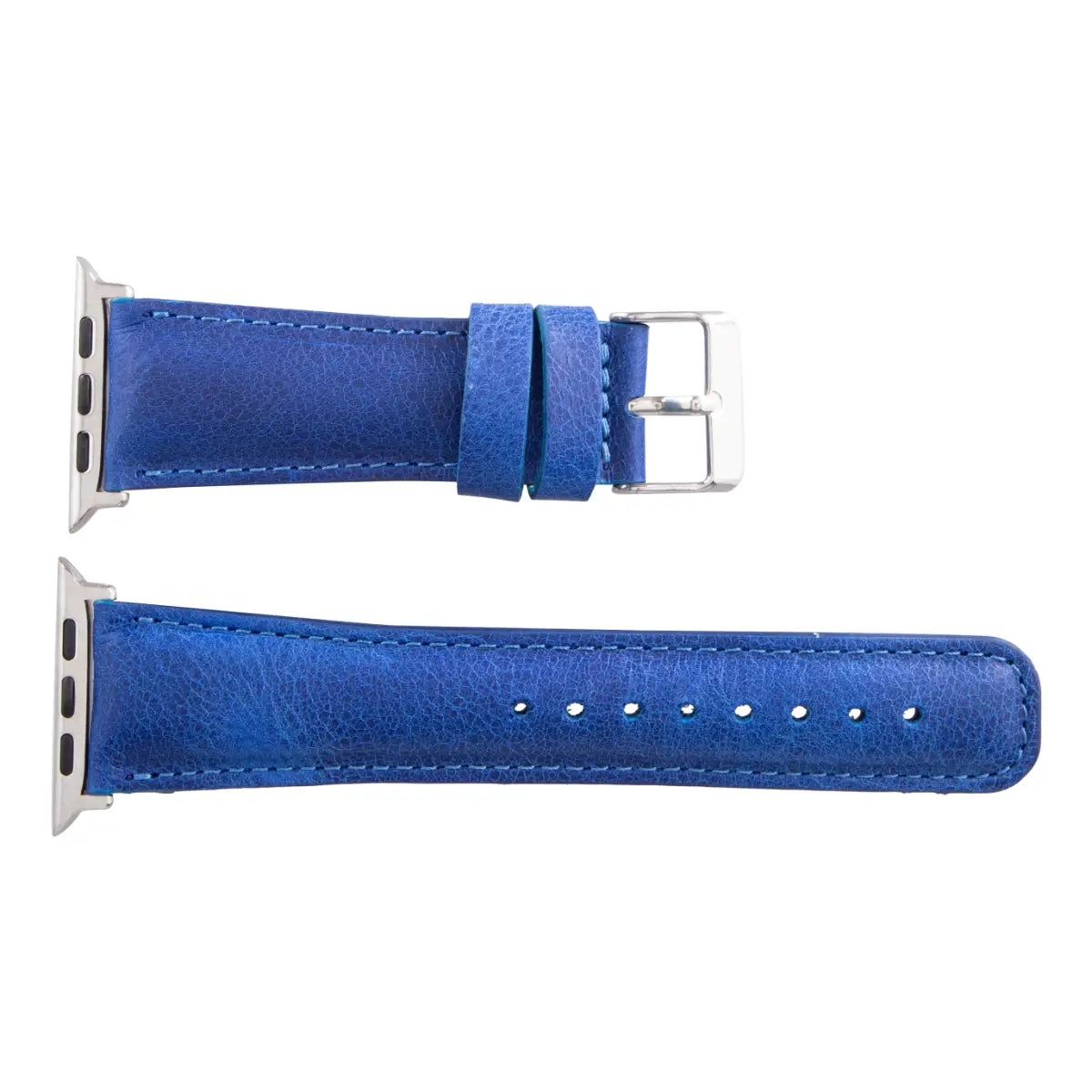 Premium Blue Leather Apple Watch Band - Classic & Durable Strap for Men & Women - Perfect for Work, Gym & Everyday Wear