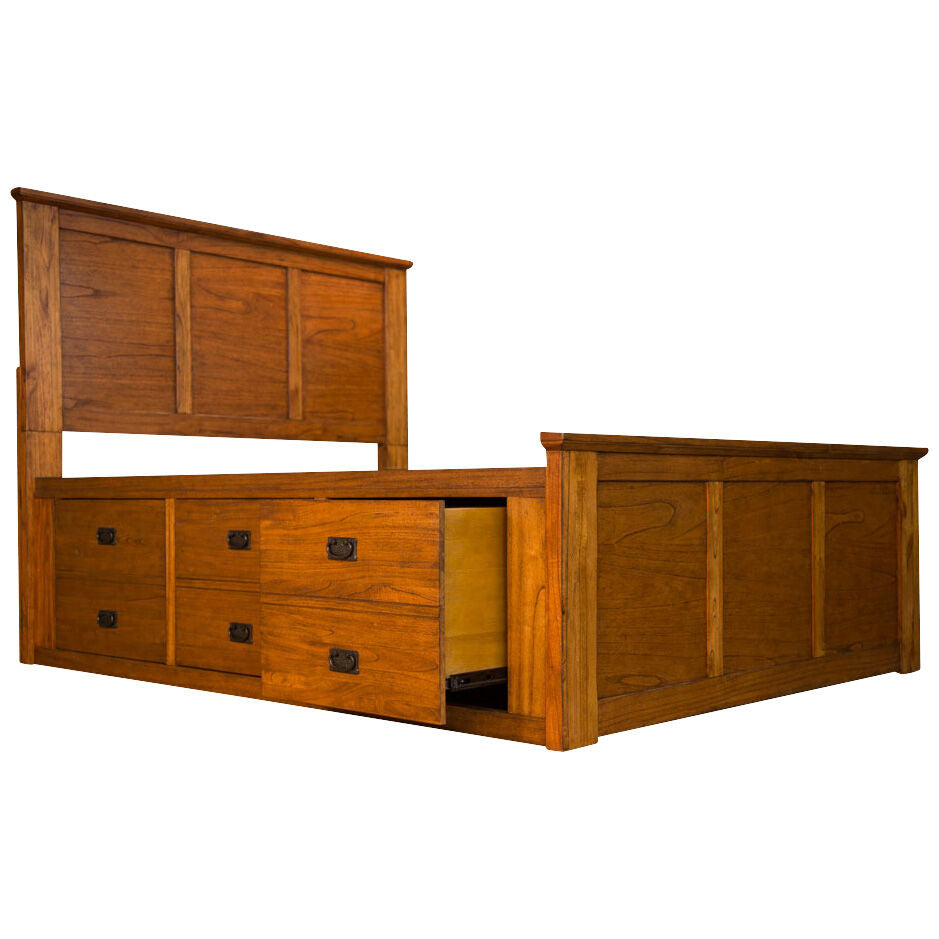 Mission Hills Captains Bed with Storage Drawers - Queen Size Wooden Bed Frame for Adults & Teens - Perfect for Small Bedrooms & Guest Rooms