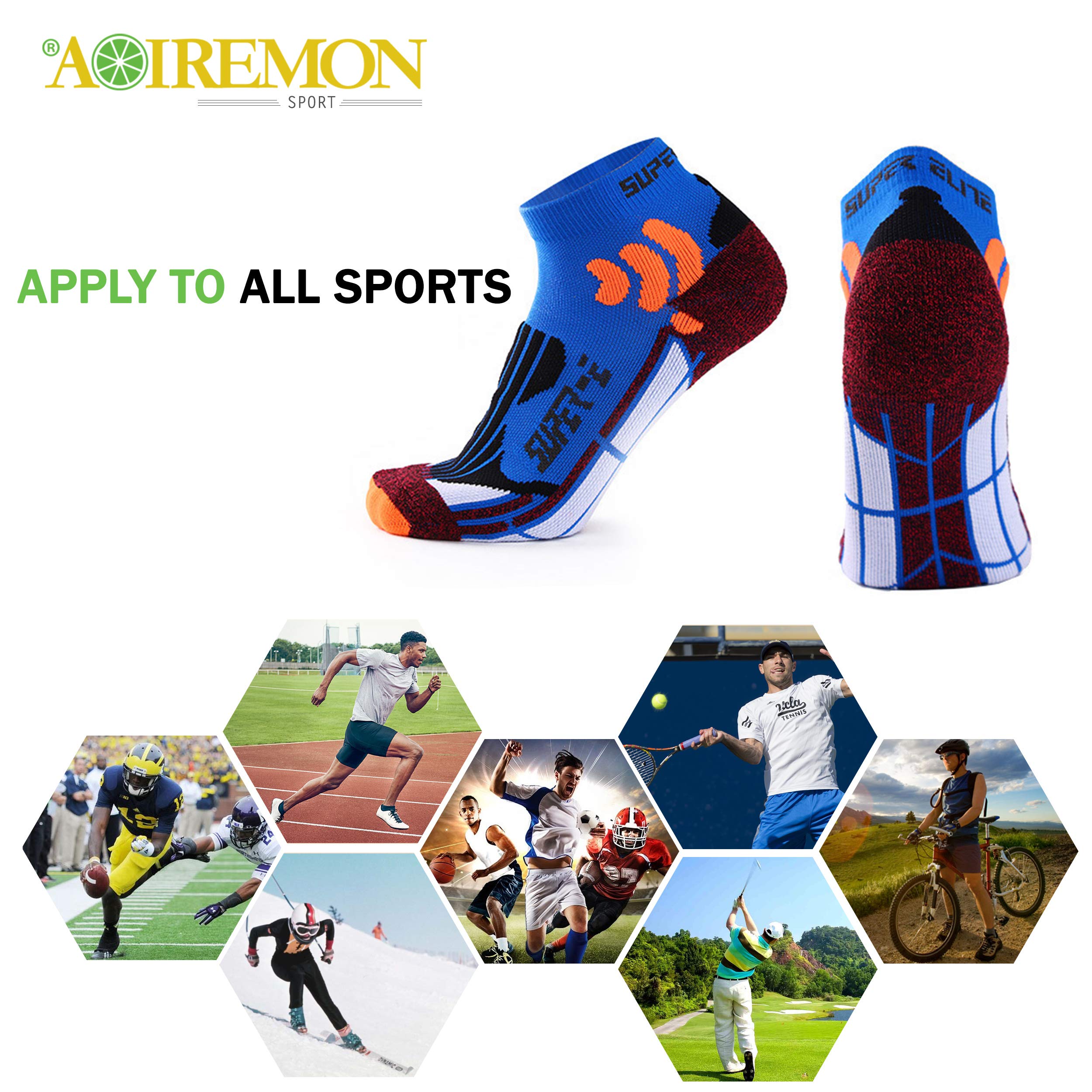 AOIREMON Men's & Women's No Show Athletic Socks - Low Cut Breathable Running Socks with Comfortable Mesh Design (4-6 Pairs) - Perfect for Sports, Gym Workouts & Daily Wear