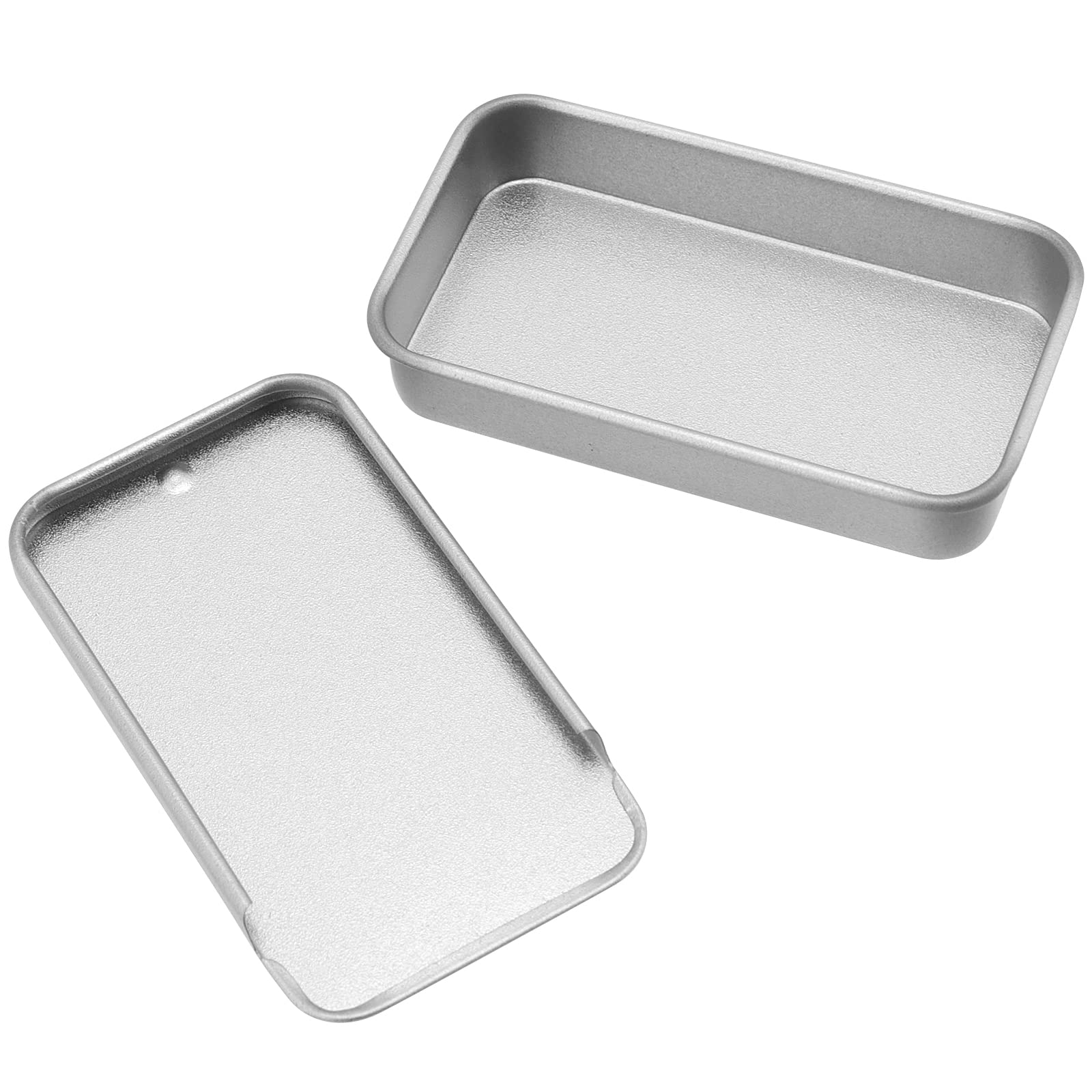 30 Pack Small Silver Metal Tin Containers with Slide Lids - 0.43x2.36x1.34 Inch Rectangular Storage Boxes - 0.5 oz Mini Tins for DIY Crafts, Jewelry Making, Candle Storage, Party Favors & Travel Organizer - Perfect for Beads, Pins, Spices & Essential Oils