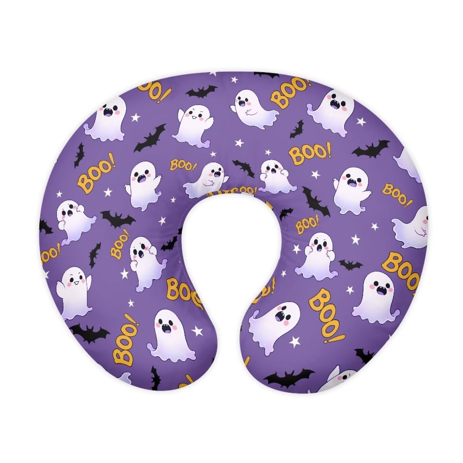 Halloween Ghost Bats Baby Nursing Pillow Cover - Soft Skin-Friendly Slipcover with Hidden Zipper for Newborns - Cute Boy & Girl Gift for Breastfeeding Support - Perfect for Halloween, Baby Showers and Nursery Decor
