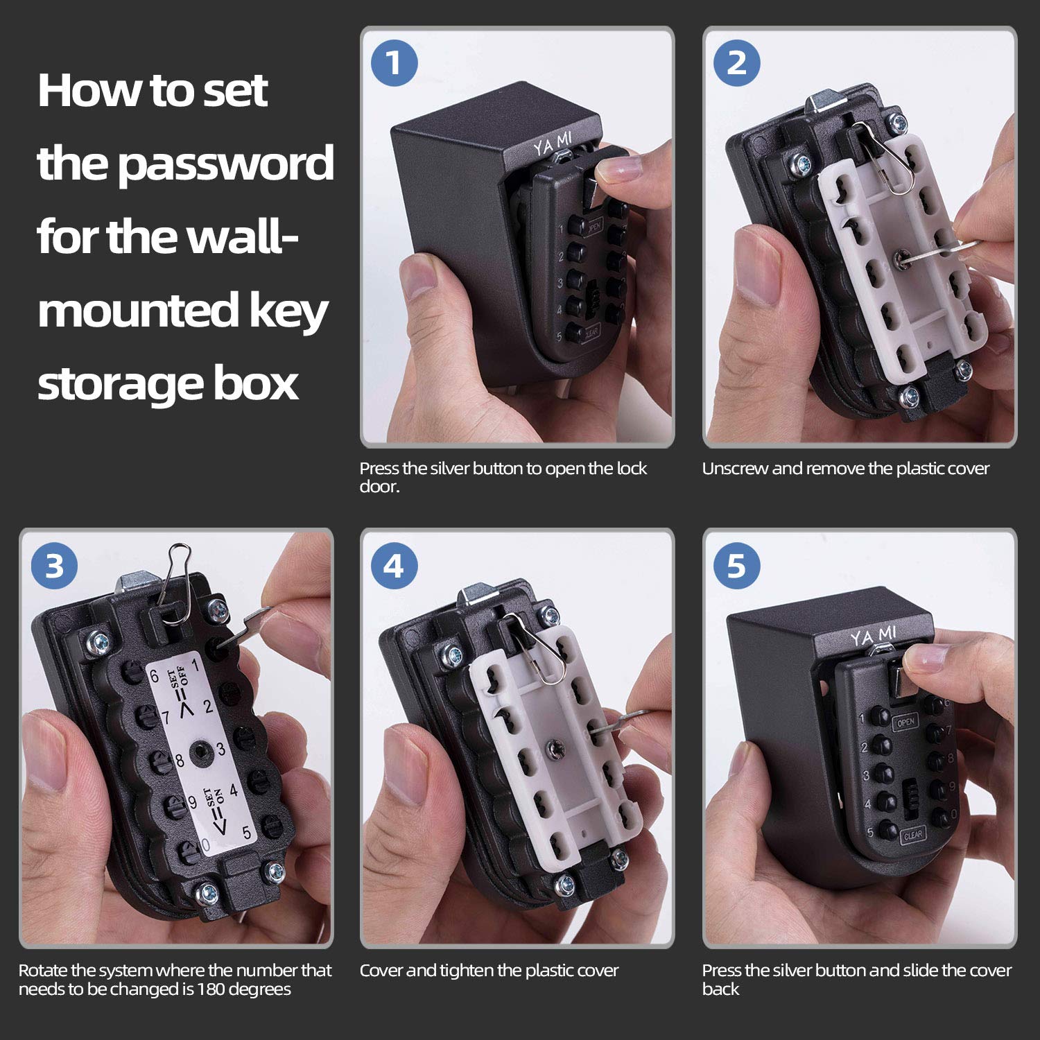 Outdoor Waterproof Wall Mounted Key Safe Box - Secure Key Storage Lock Box for Home, Garage & Garden (Black) | Perfect for Vacation Rentals, Airbnb Hosts & Property Management