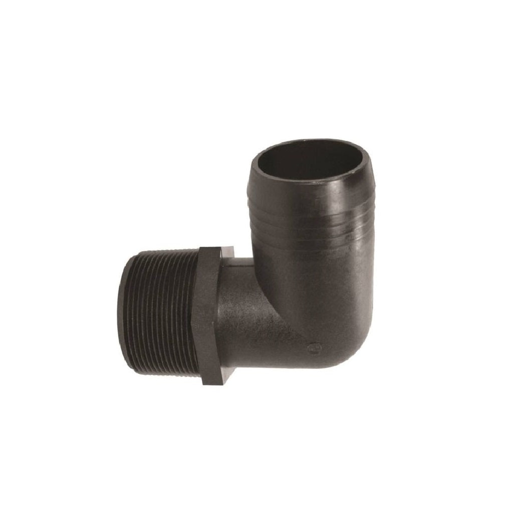 PVC Poly Plastic 90 Degree Elbow Hose Barb with Male NPT Pipe Thread - High Pressure Water & Air Fittings for Plumbing, Irrigation & Industrial Applications