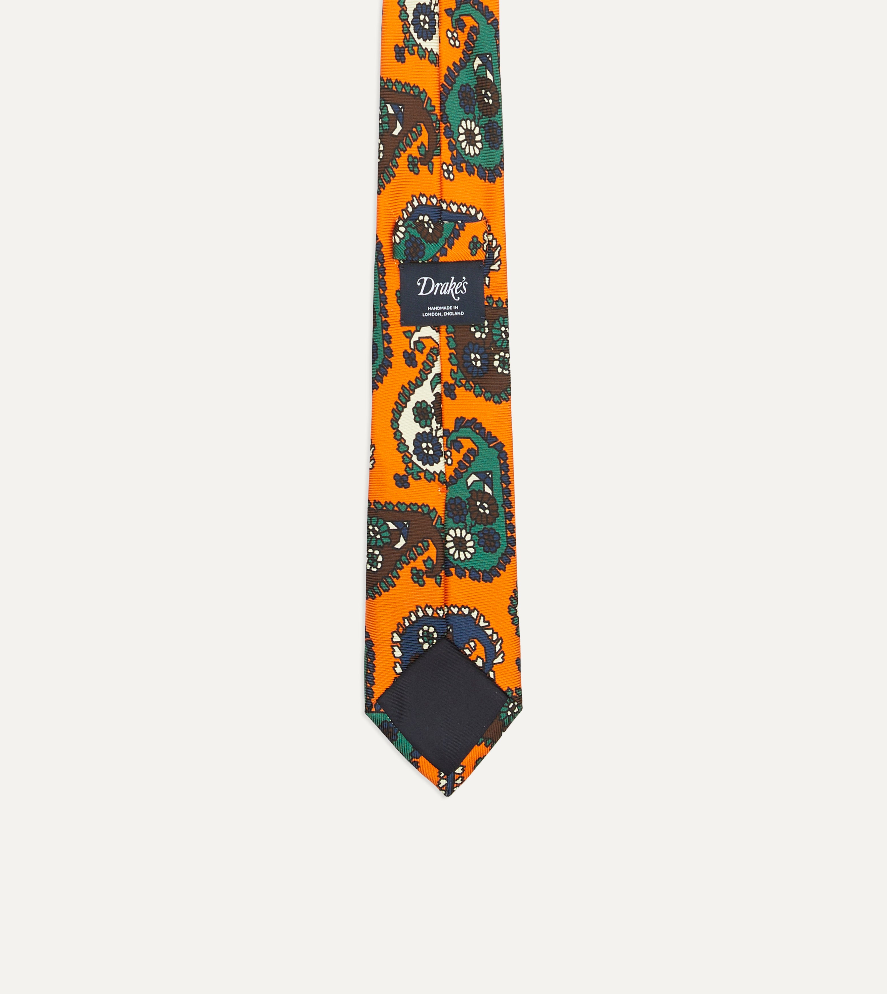 Stylish Orange Geometric Paisley Print Silk Necktie for Men - Perfect for Business, Weddings & Formal Occasions