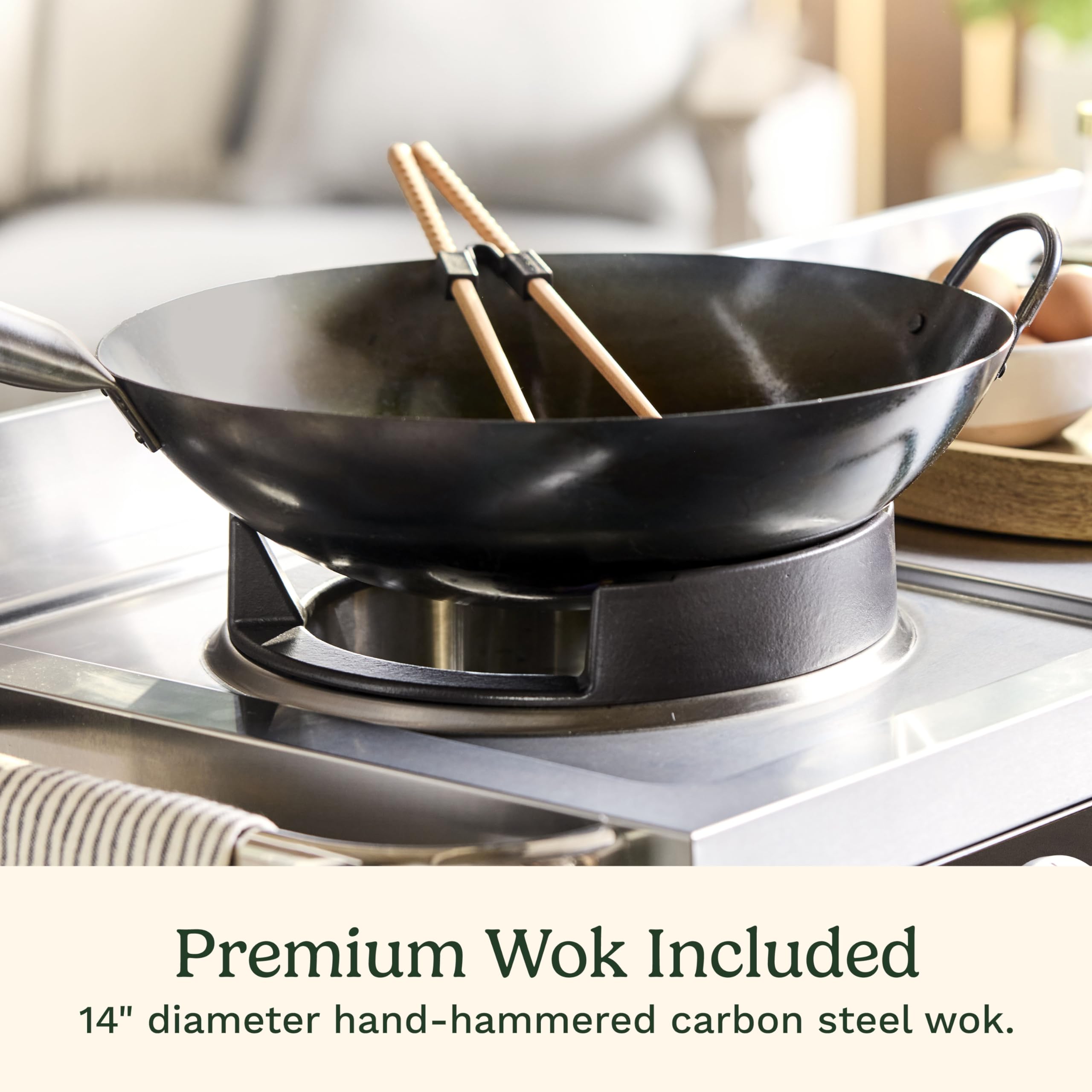 Cuisinart Outdoor Wok Station - 50,000 BTU High-Power Propane Burner with 14