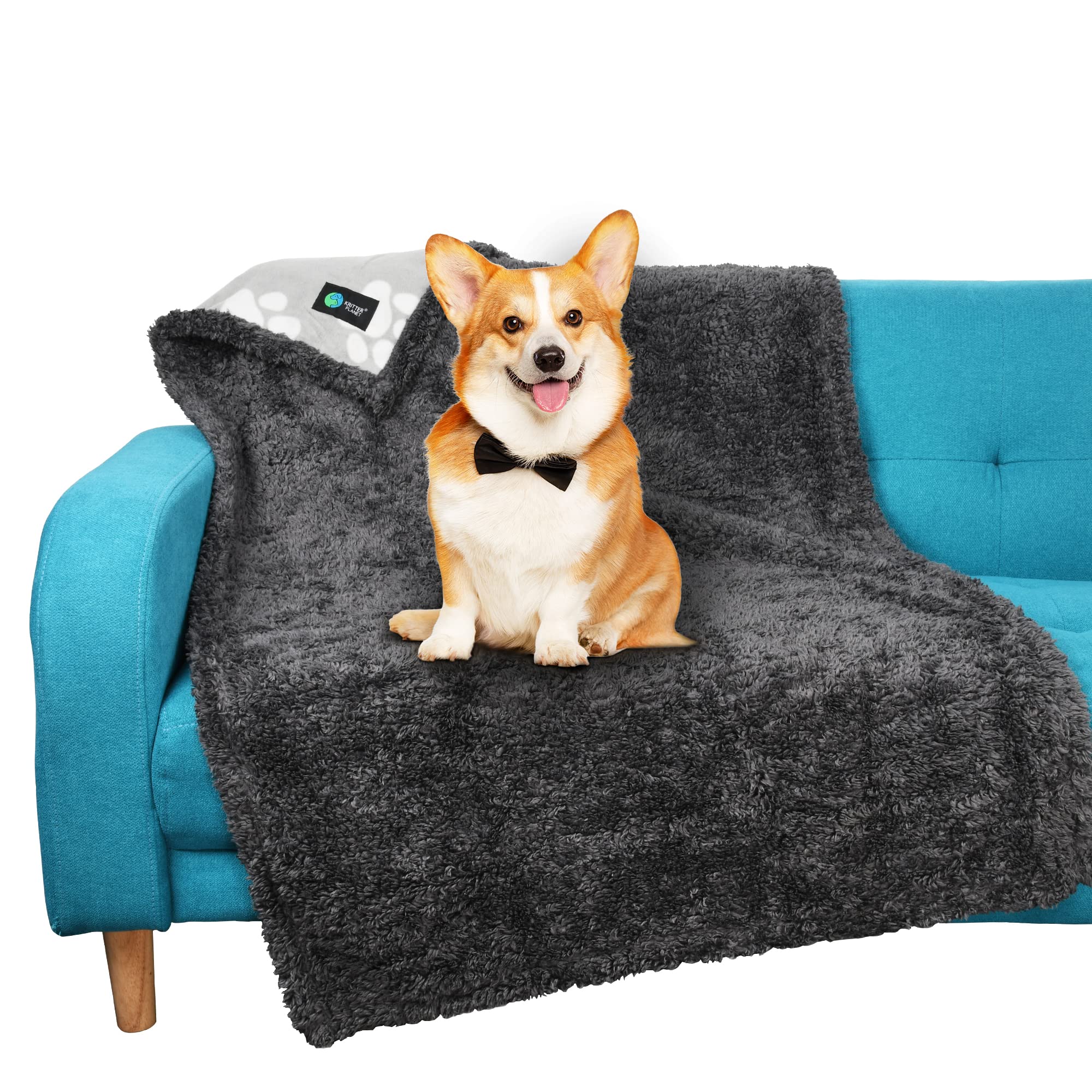**Catalonia Classic Waterproof Dog Blanket - Reversible Fleece Sherpa Pet Blanket for Small Dogs & Cats, 30