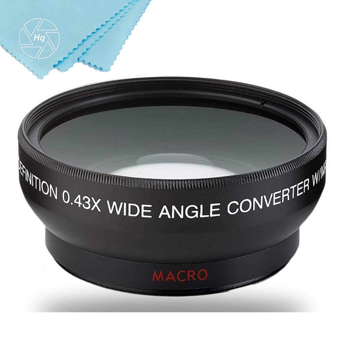 0.43x Wide Angle Lens with Macro for Panasonic HC-WXF991K, HC-VX981K, HC-X900/M, HC-X920K Camcorders - 49mm HD Lens for Vlogging, Travel & Close-Up Photography