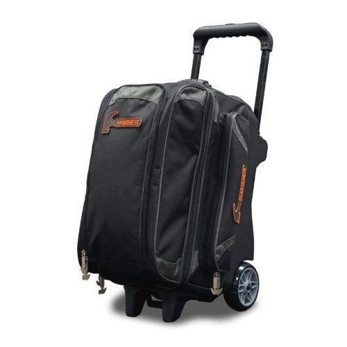 Premium Black/Grey Double Roller Bowling Bag - Durable & Spacious for Bowling Balls, Shoes & Accessories | Perfect for League Play, Tournaments & Practice Sessions