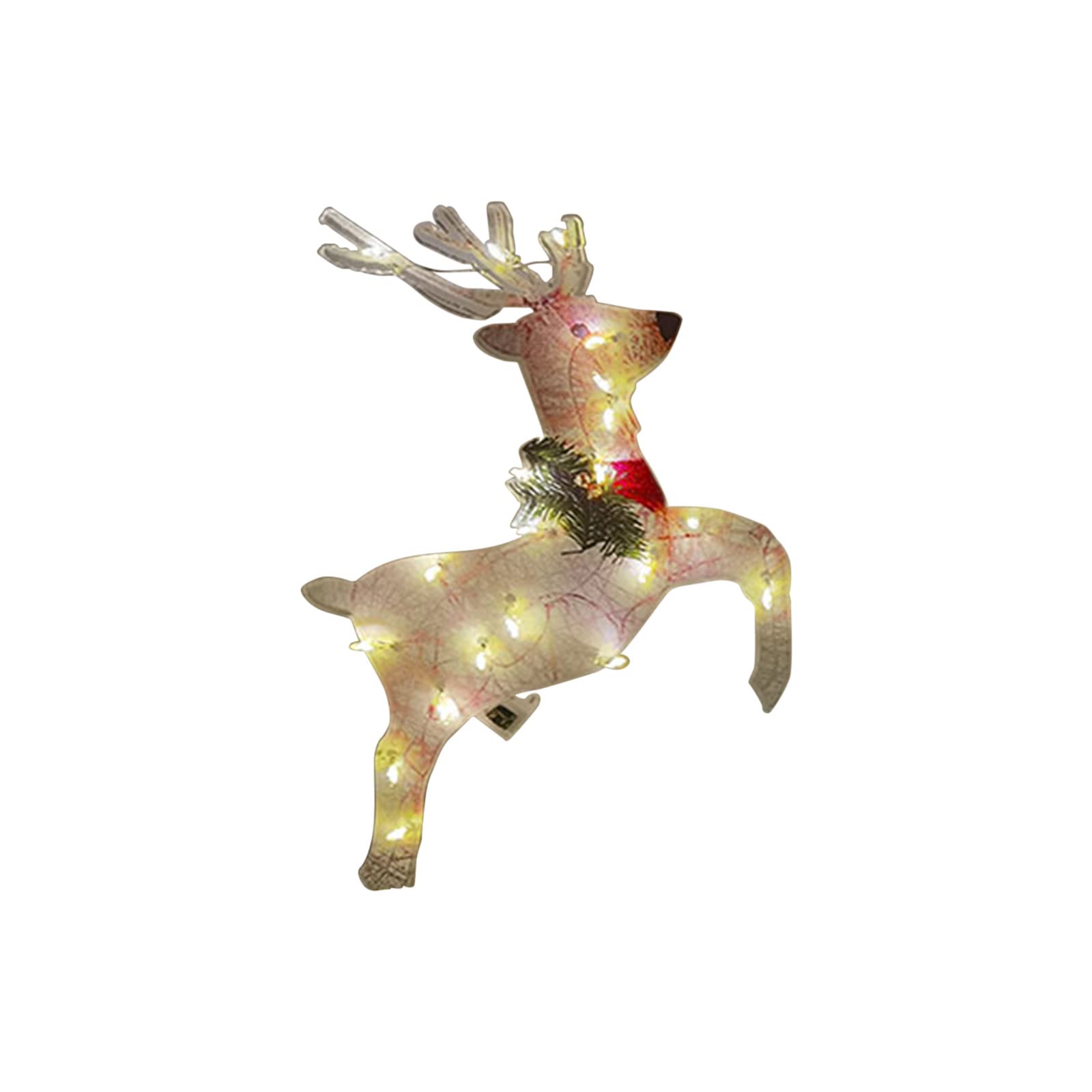 Glittering Reindeer Christmas Lights - Outdoor Battery Powered Decor for Garden, Patio, Yard