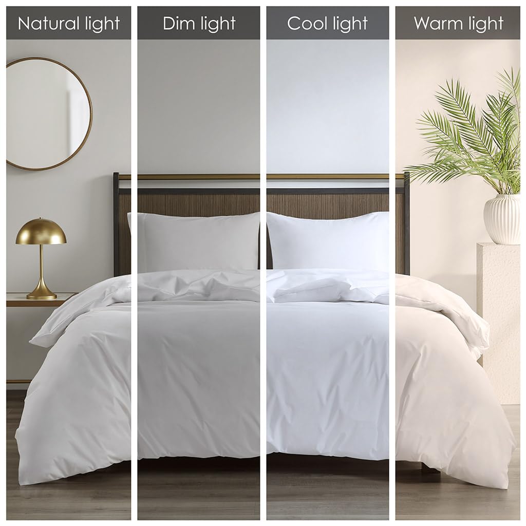 Sleep Philosophy King Size Waterproof Duvet Cover - All Seasons Comforter Protector with 3M Scotchgard Moisture Wicking Technology & Zipper Closure (White) | Ideal for Allergy Sufferers, Kids' Beds & Luxury Hotel-Style Bedding