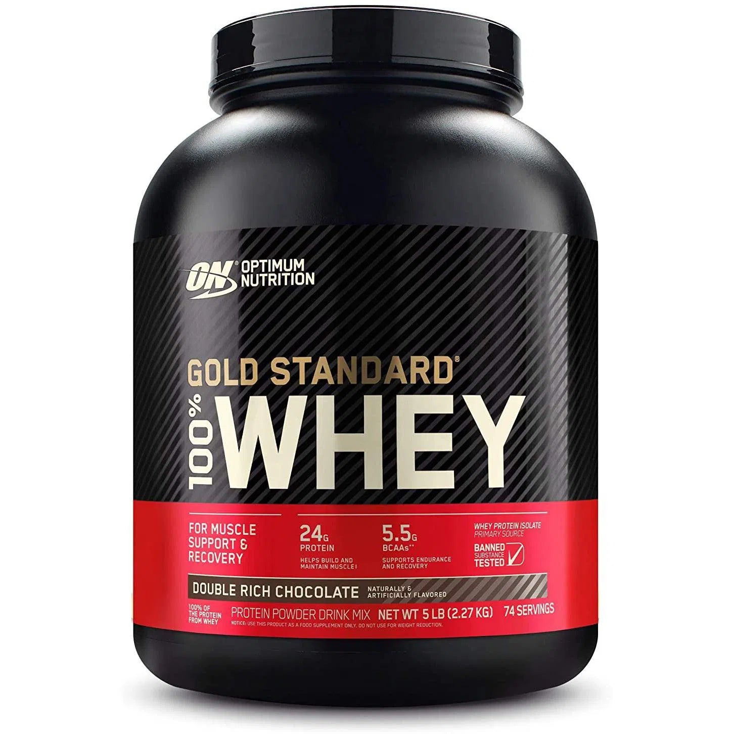 Optimum Nutrition Gold Standard 100% Whey Protein Powder - 24g Protein, 5.5g BCAAs - Muscle Recovery & Growth - Post-Workout, Meal Replacement & Smoothies