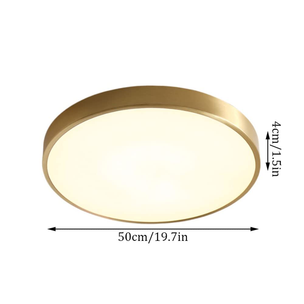 1.5 Inch Ultra-Thin Recessed LED Ceiling Light with Copper Trim - 3 Color Temperatures, Acrylic Diffuser, Flush Mount Lighting Fixture for Home, Kitchen, Bathroom, and Office
