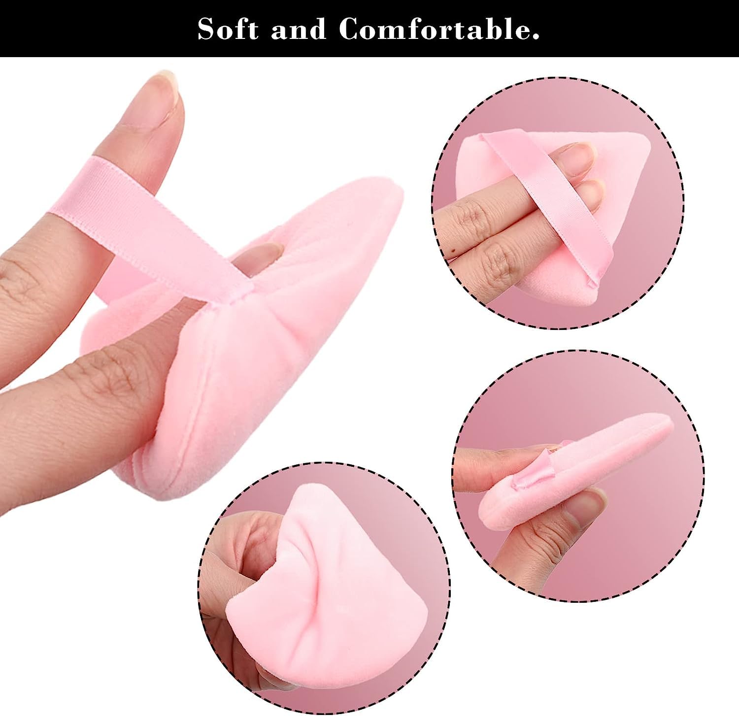 6-Piece Triangular Velour Powder Puffs - Soft Makeup Sponge for Loose & Body Powder - Wet/Dry Foundation Blender for Contouring & Highlighting - Multicolor Beauty Tools (Perfect for Professional Makeup & Travel Touch-Ups)